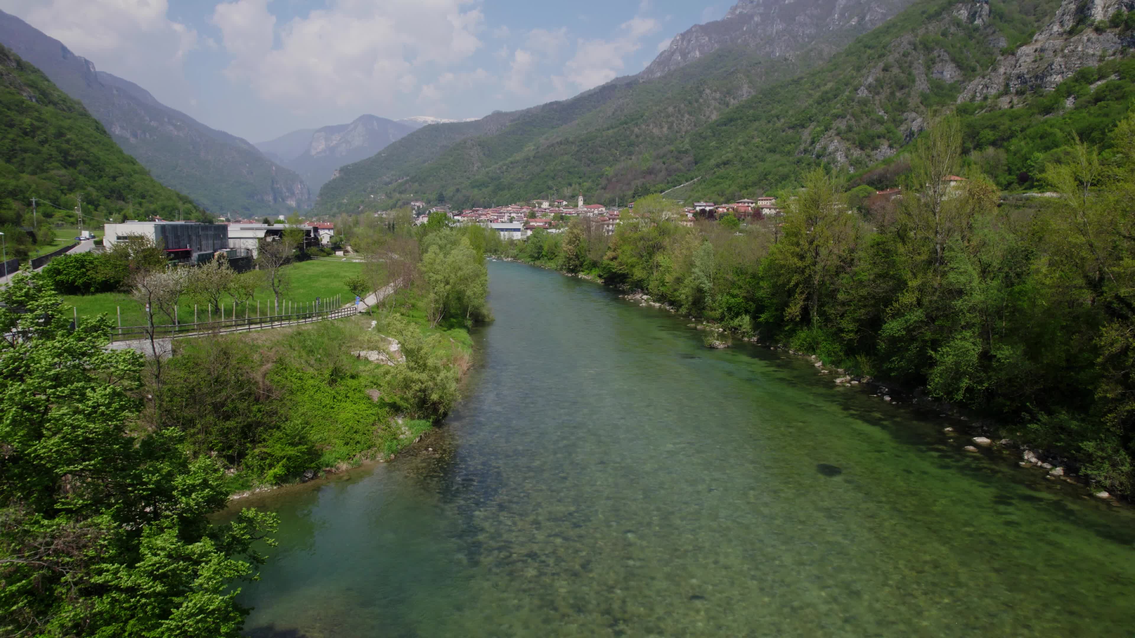 Aerial view of Brenta River