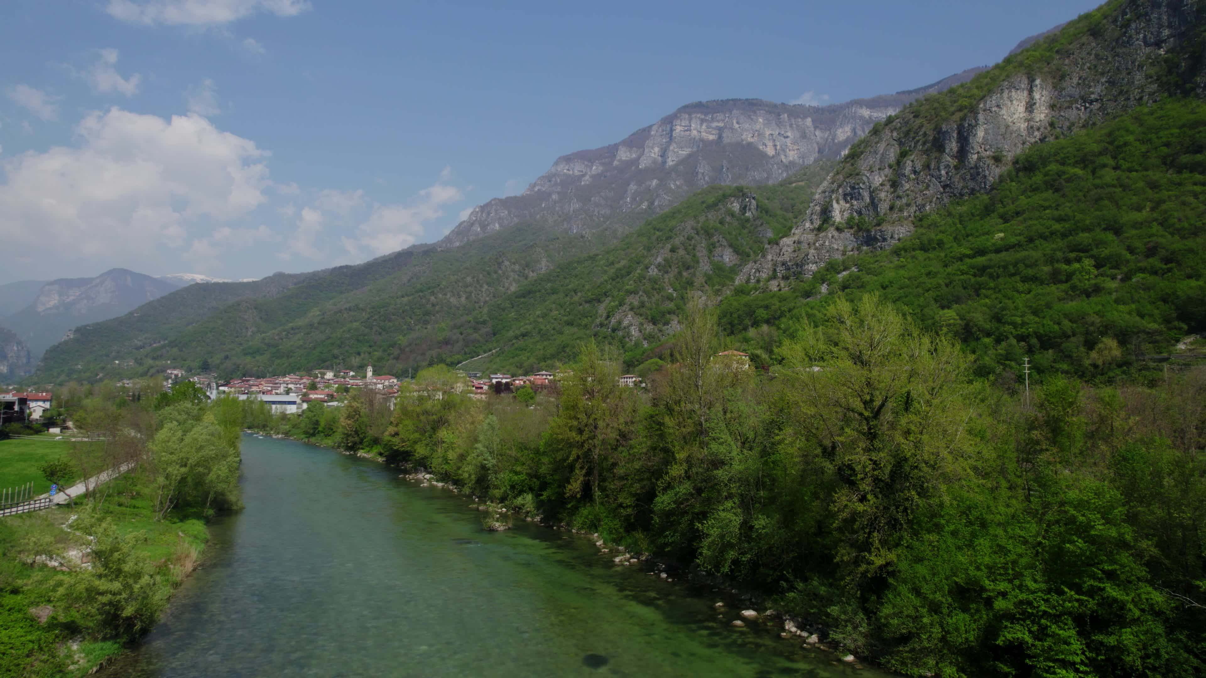 Aerial view of Brenta River