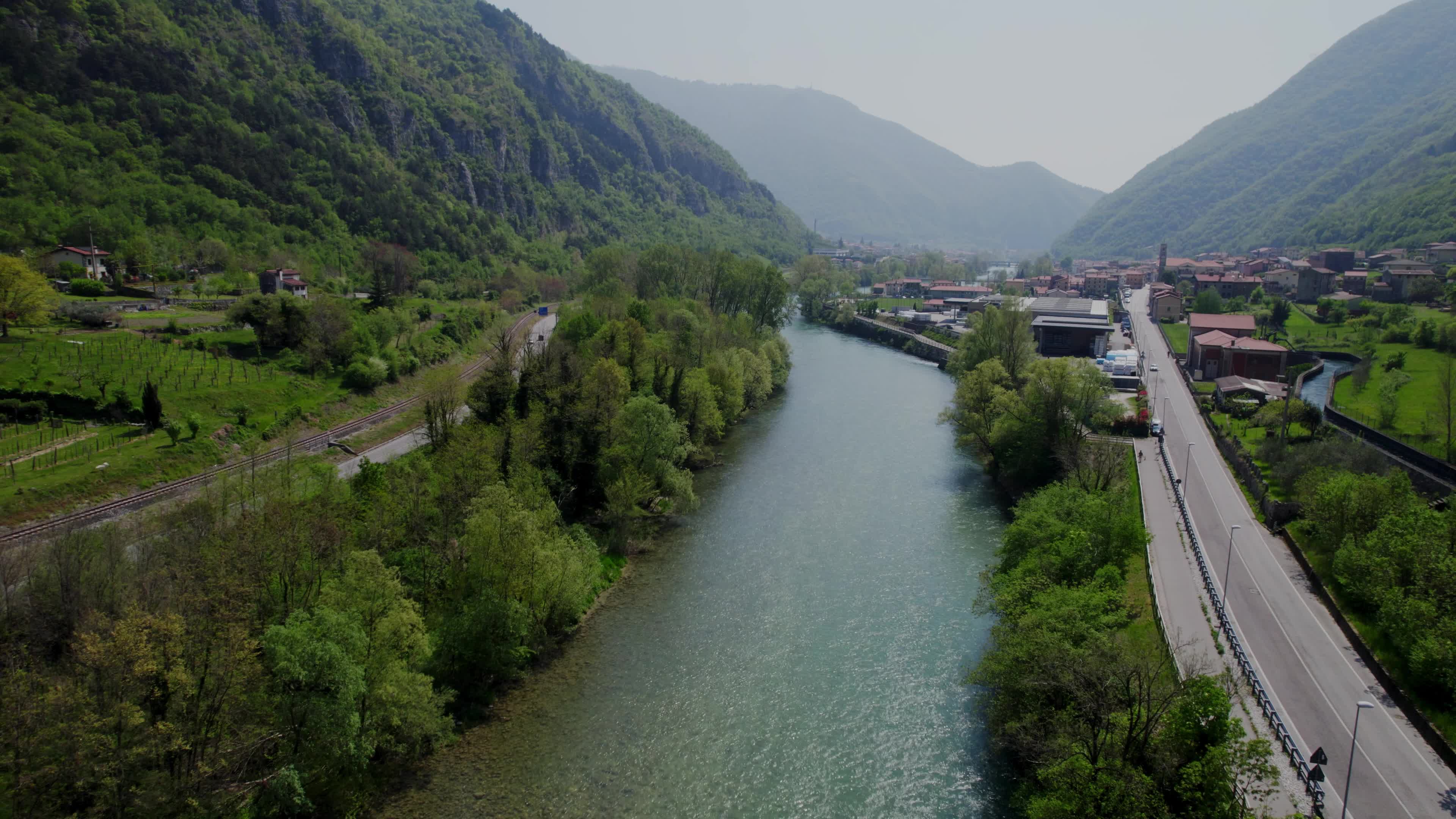Aerial view of Brenta River