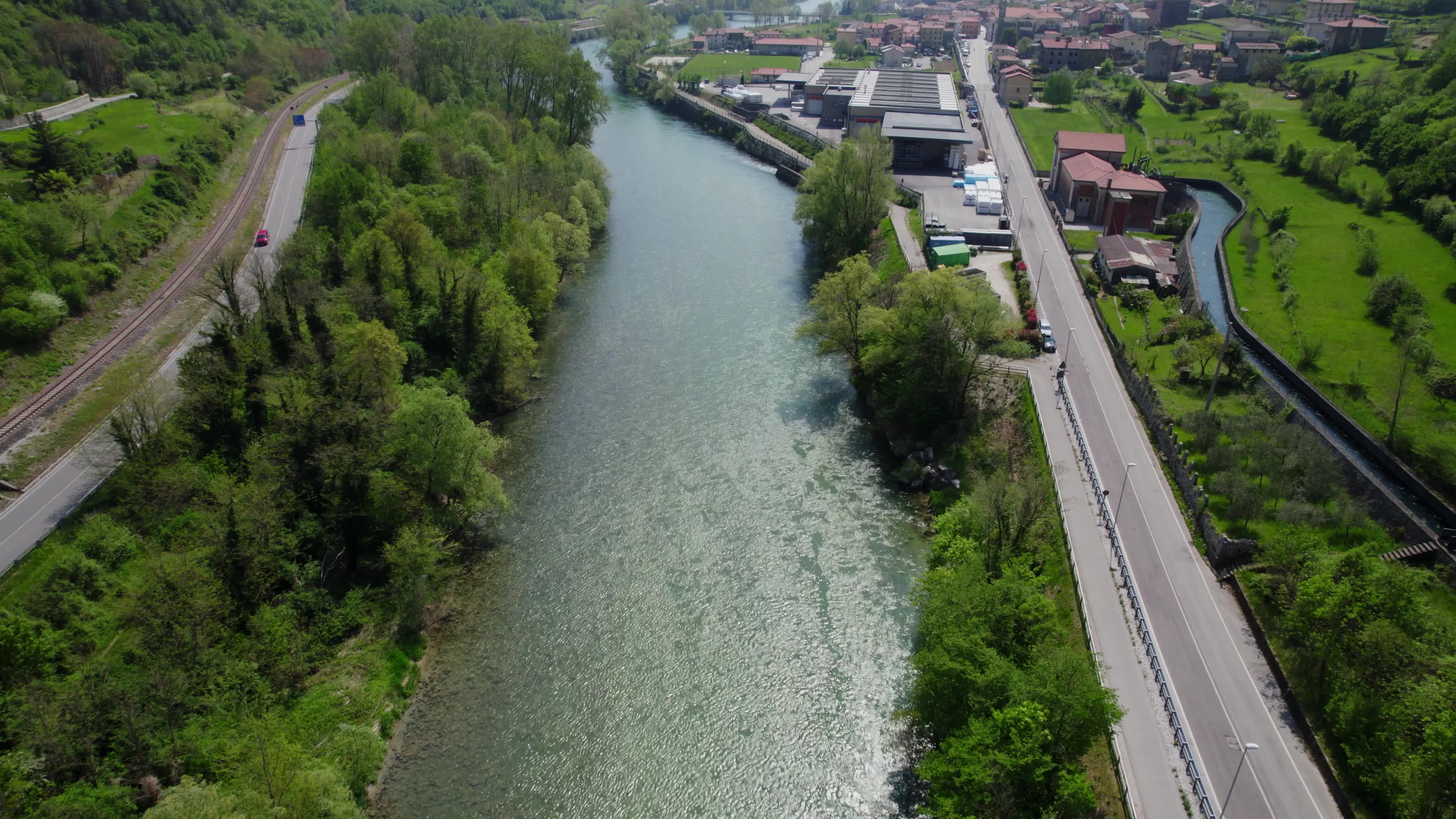 Aerial view of Brenta River