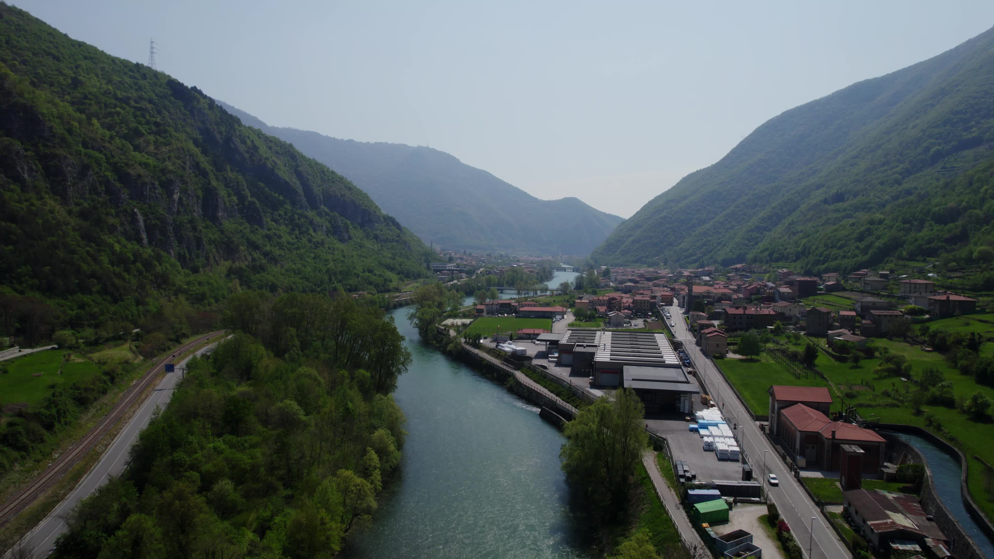Aerial view of Brenta River