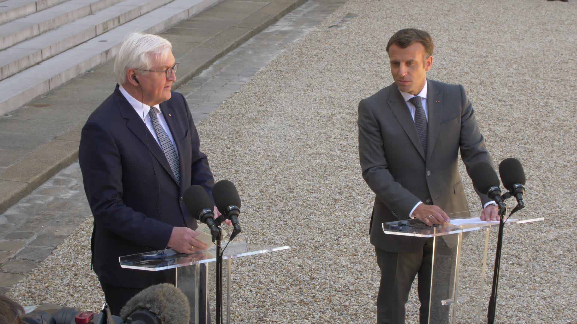 French President Macron Welcomes German Counterpart President Frank-Walter Steinmeier
