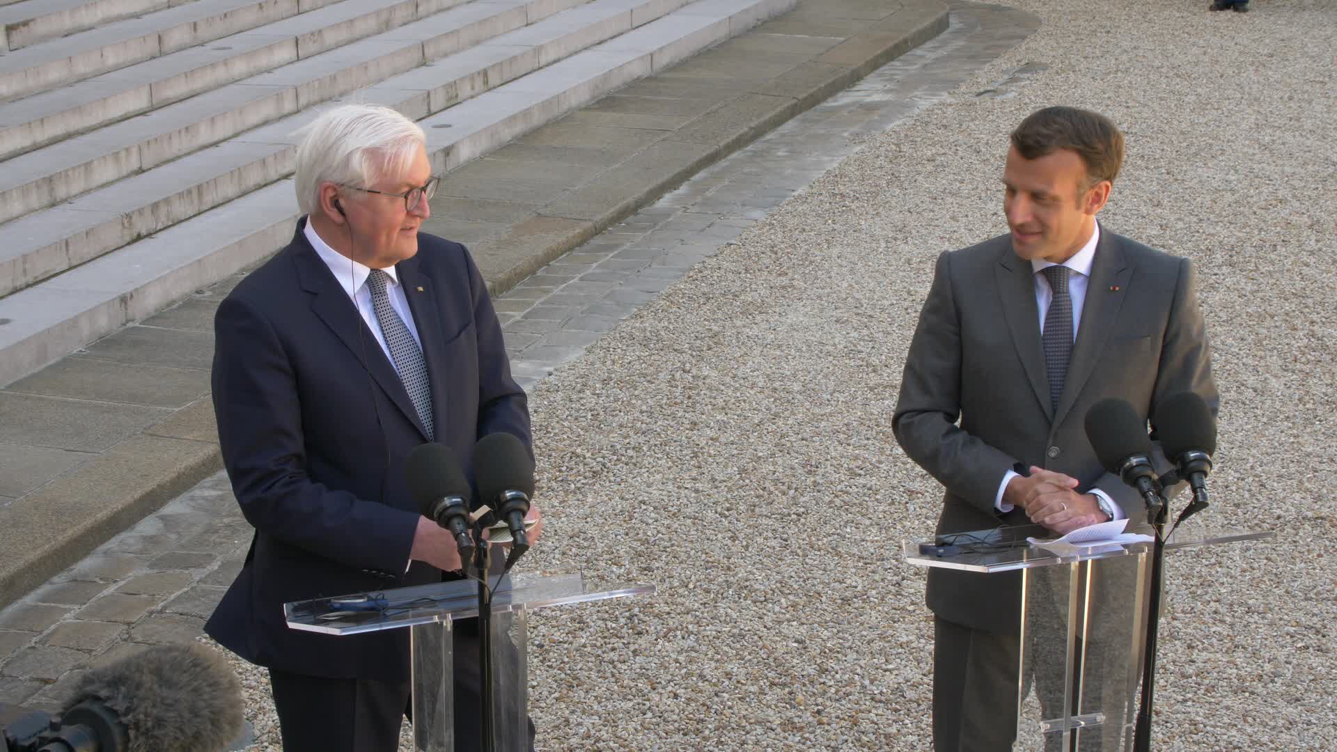 French President Macron Welcomes German Counterpart President Frank-Walter Steinmeier