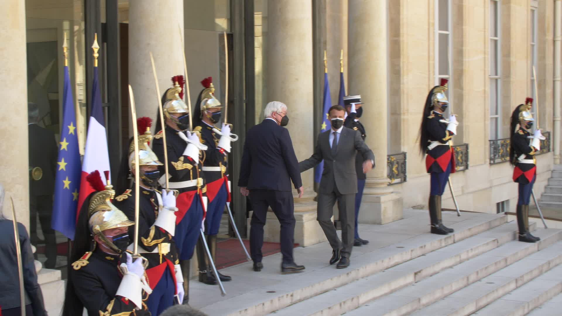 French President Macron Welcomes German Counterpart President Frank-Walter Steinmeier