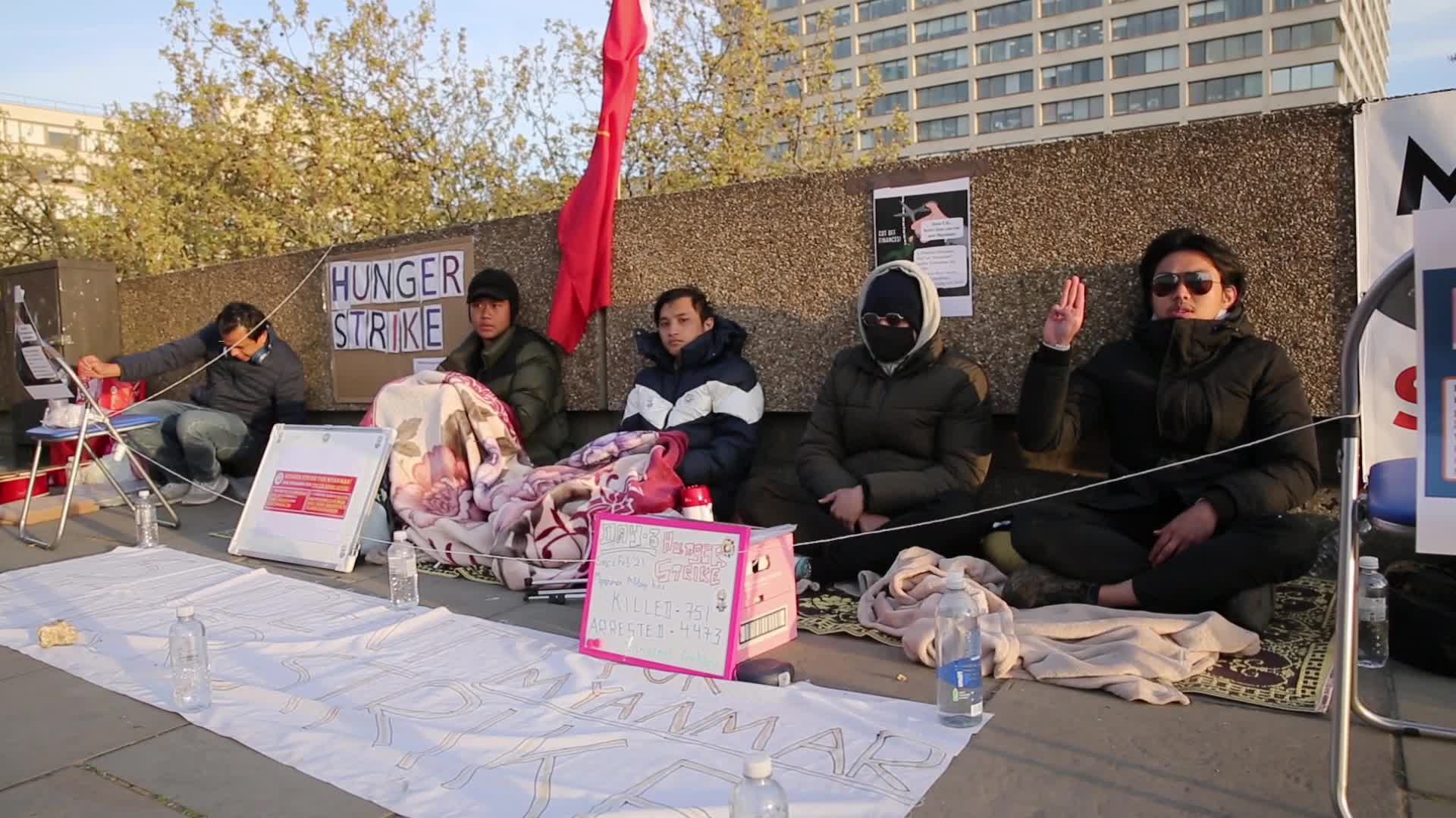 Burmese hunger protest in London