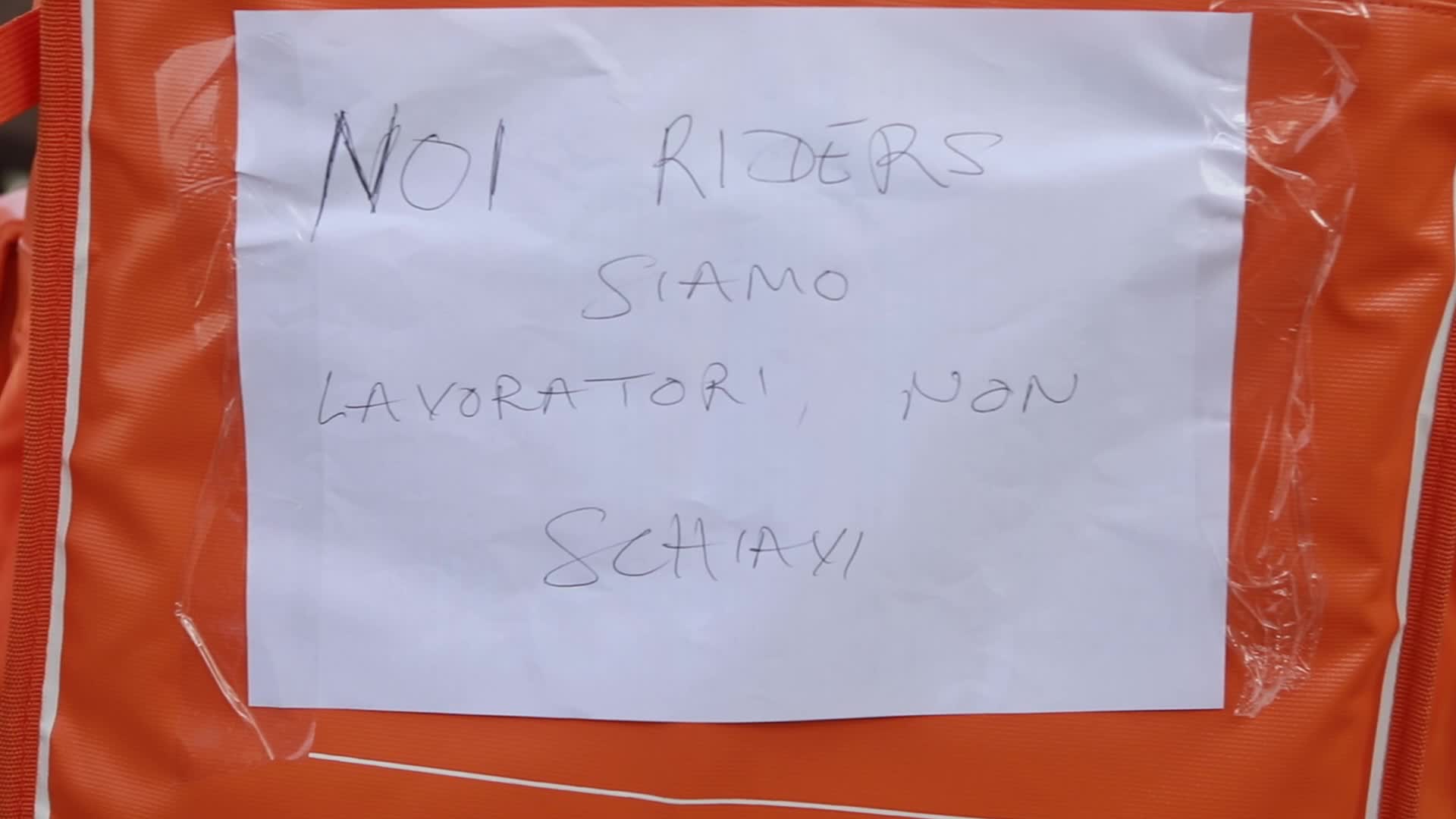 Demonstration of riders, Cobas and Cigl against contract work