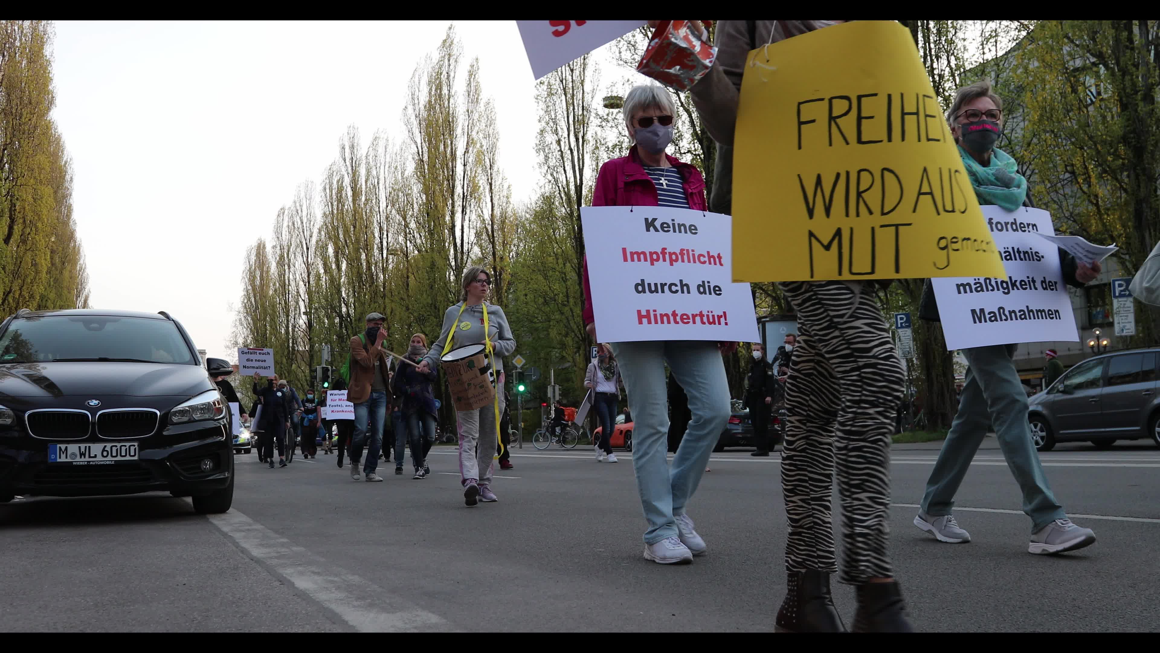 Querdenken activists protest for an end of the lockdown