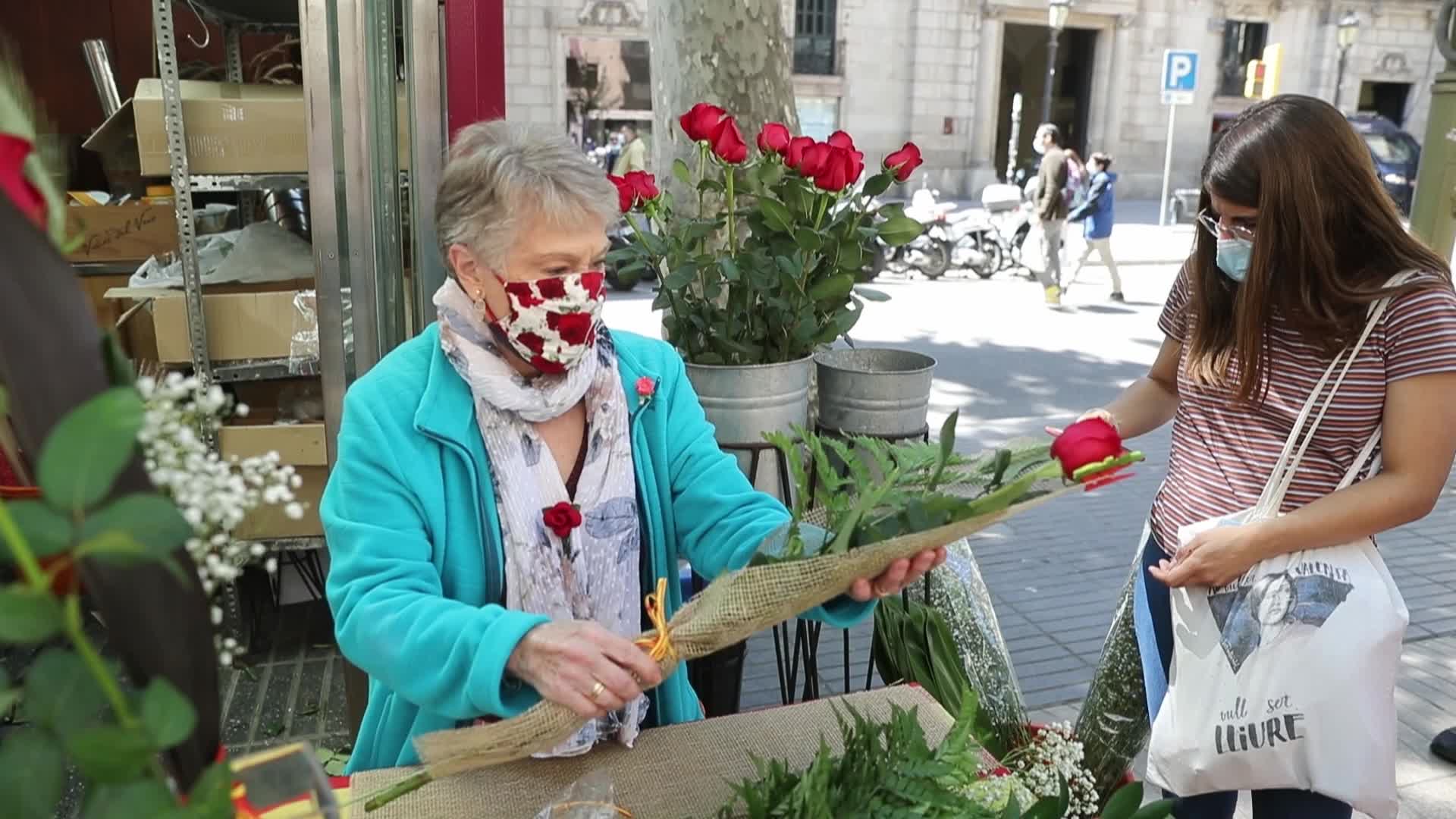 Saint Jordi Day celebration in Barcelona