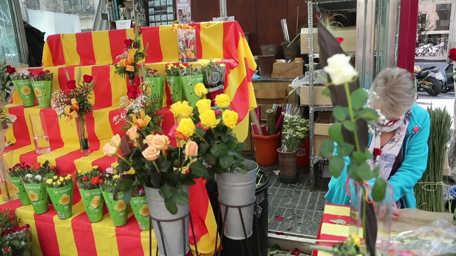 Saint Jordi Day celebration in Barcelona