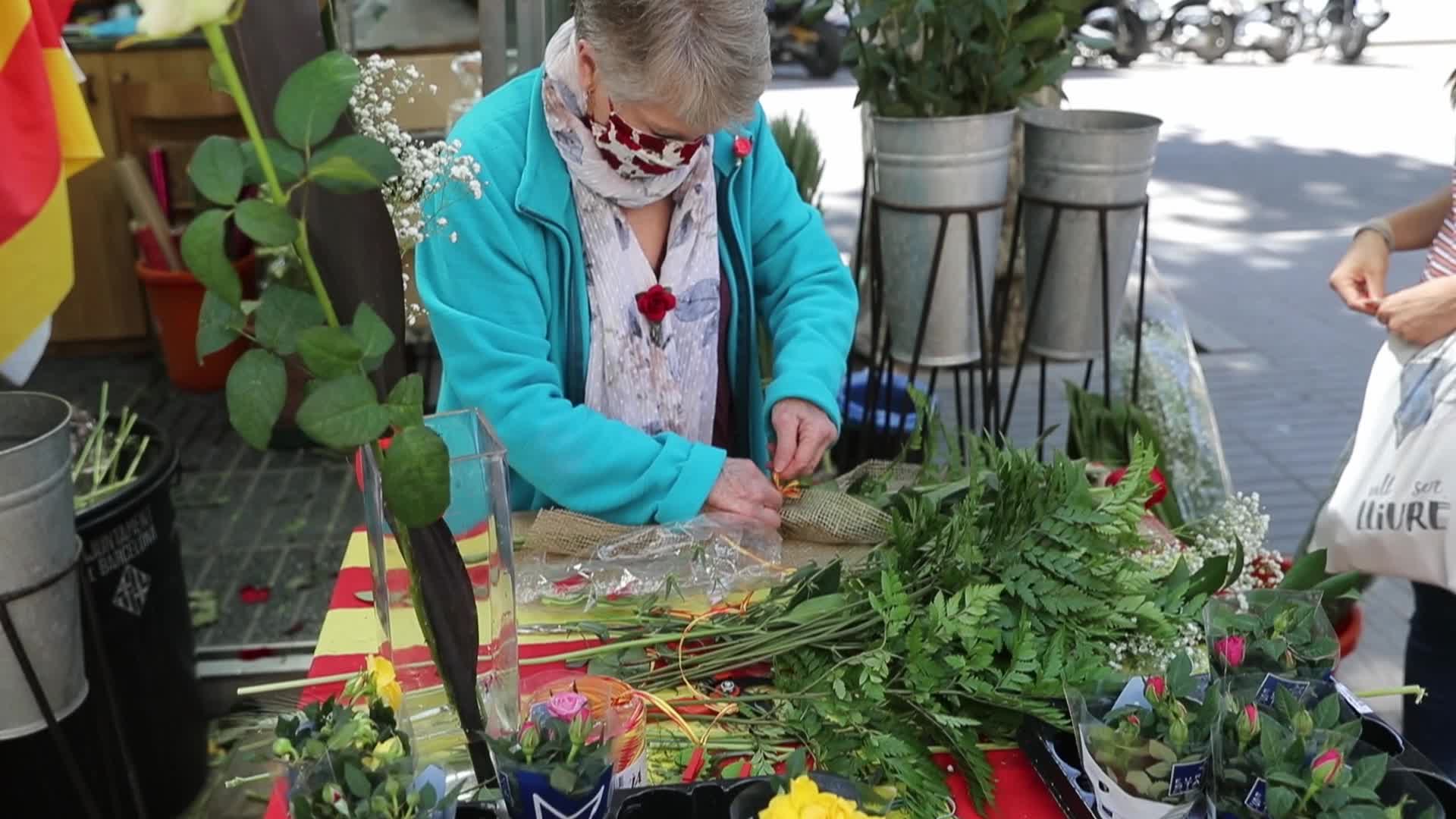 Saint Jordi Day celebration in Barcelona