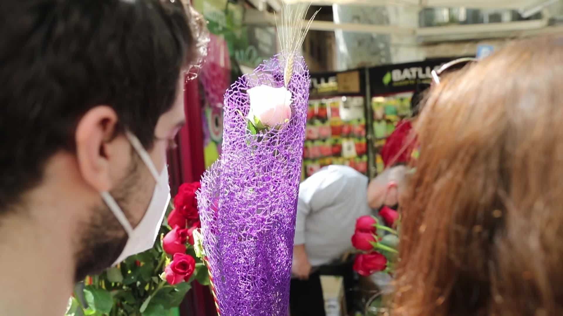 Saint Jordi Day celebration in Barcelona
