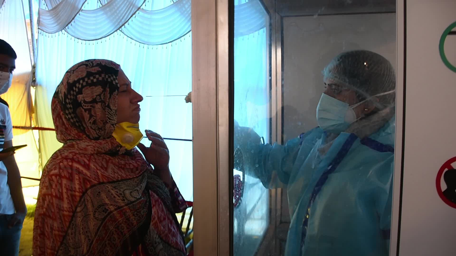 Coronavirus swab test in Srinagar, India