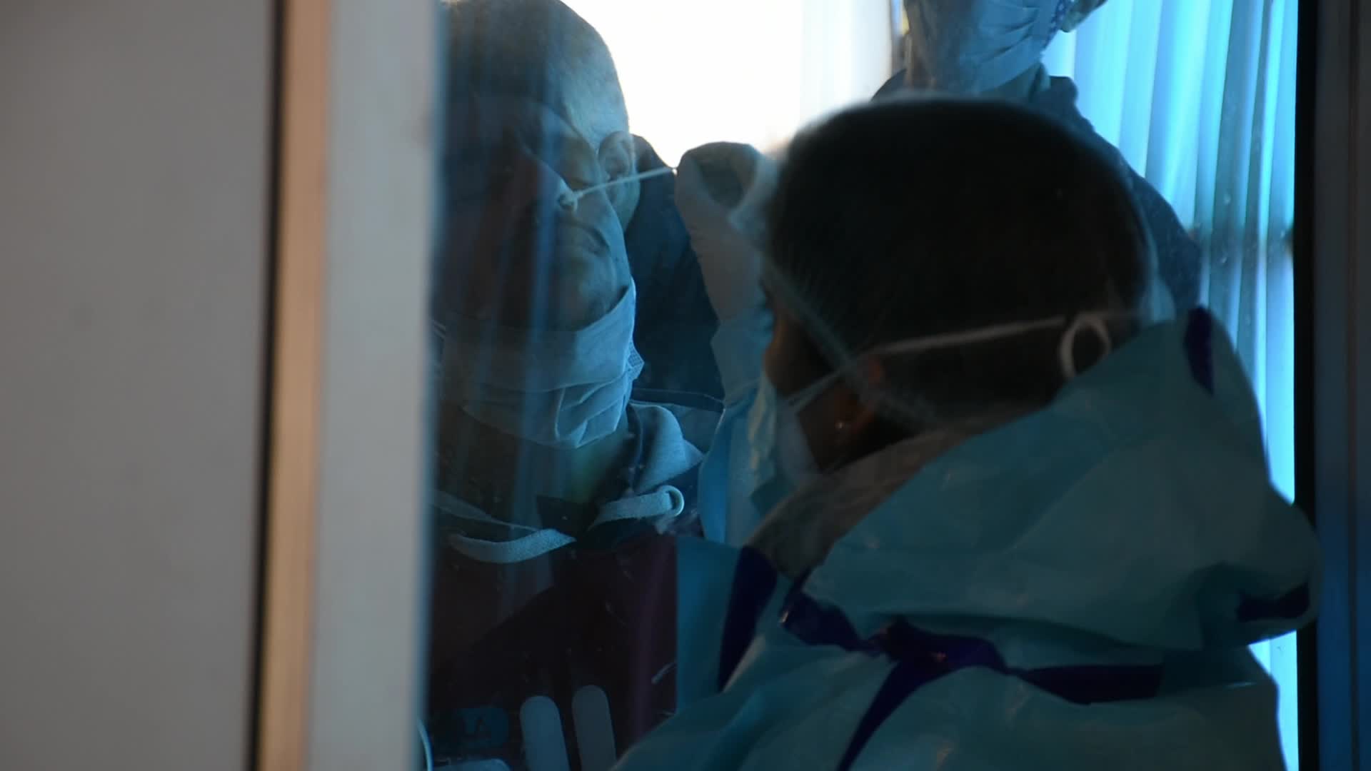 Coronavirus swab test in Srinagar, India