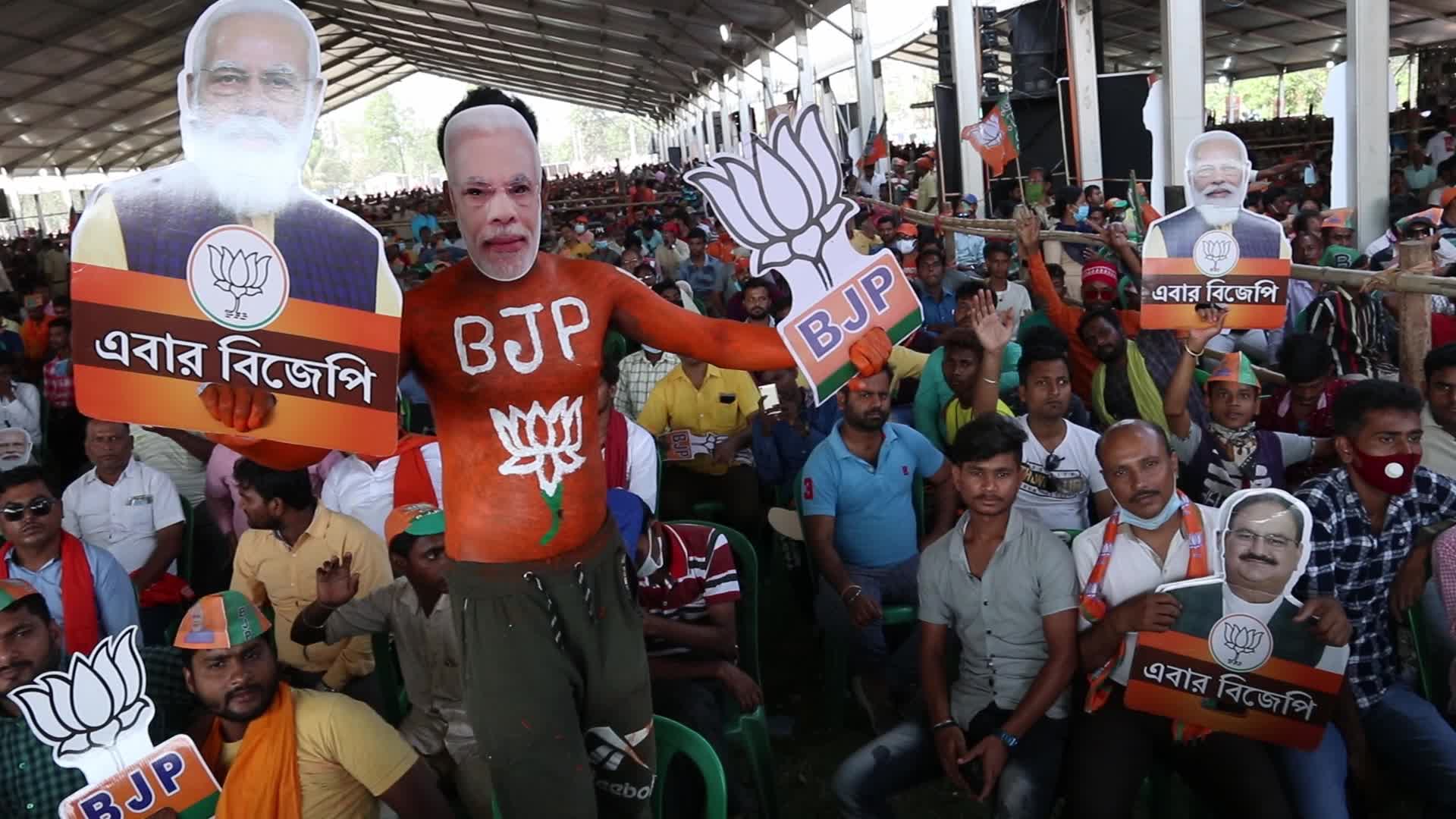 Prime Minister Nanrendra Modi during his Election Campaign rally in support BJP 
