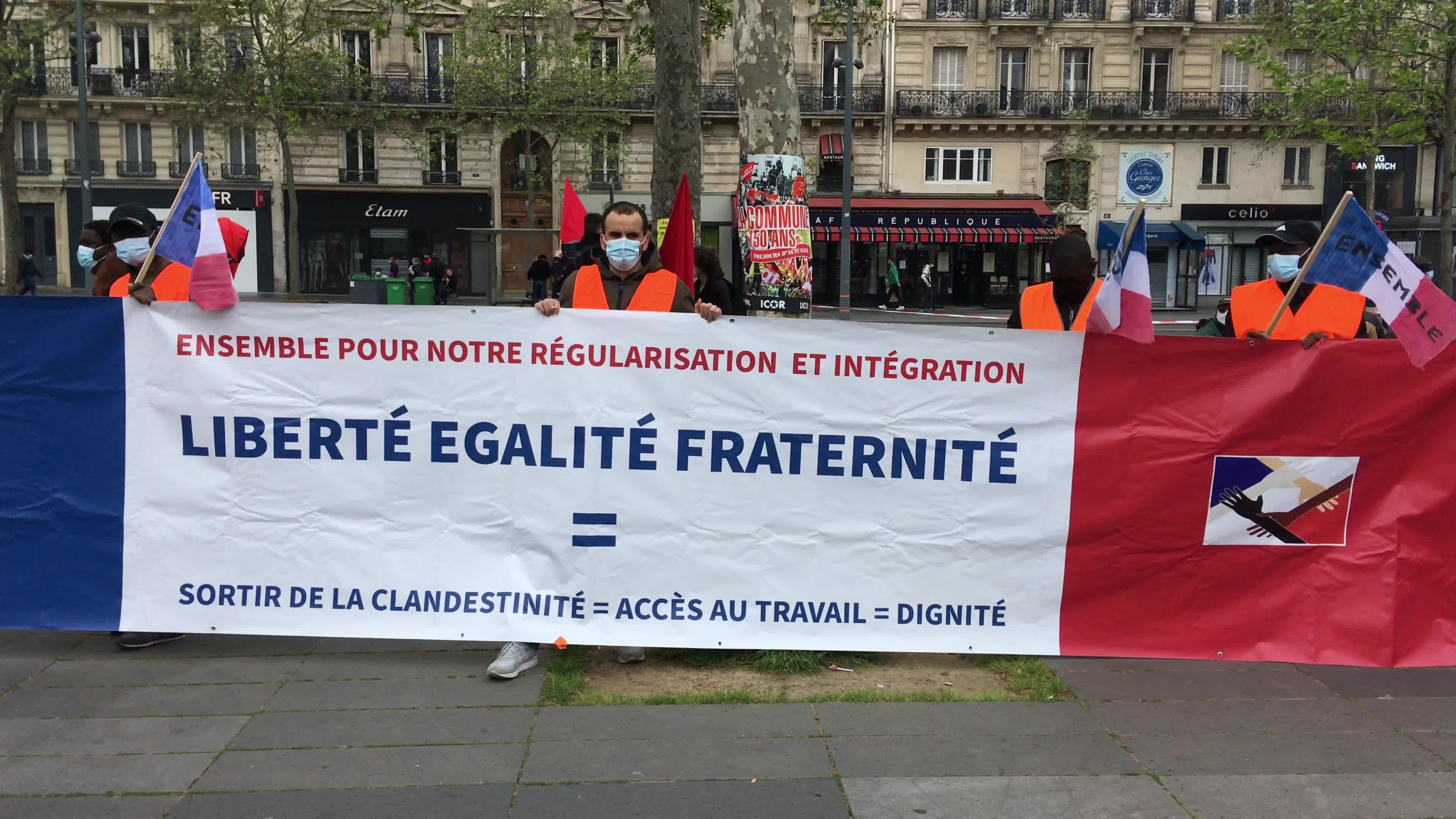 Protesters clash in Paris during the May Day