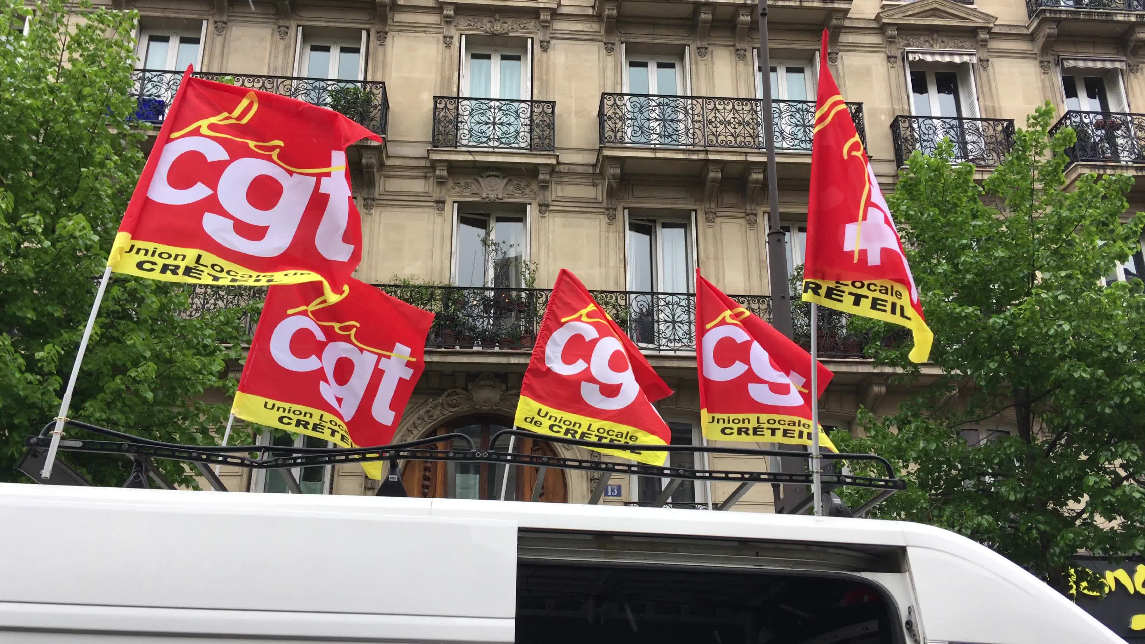 Protesters clash in Paris during the May Day
