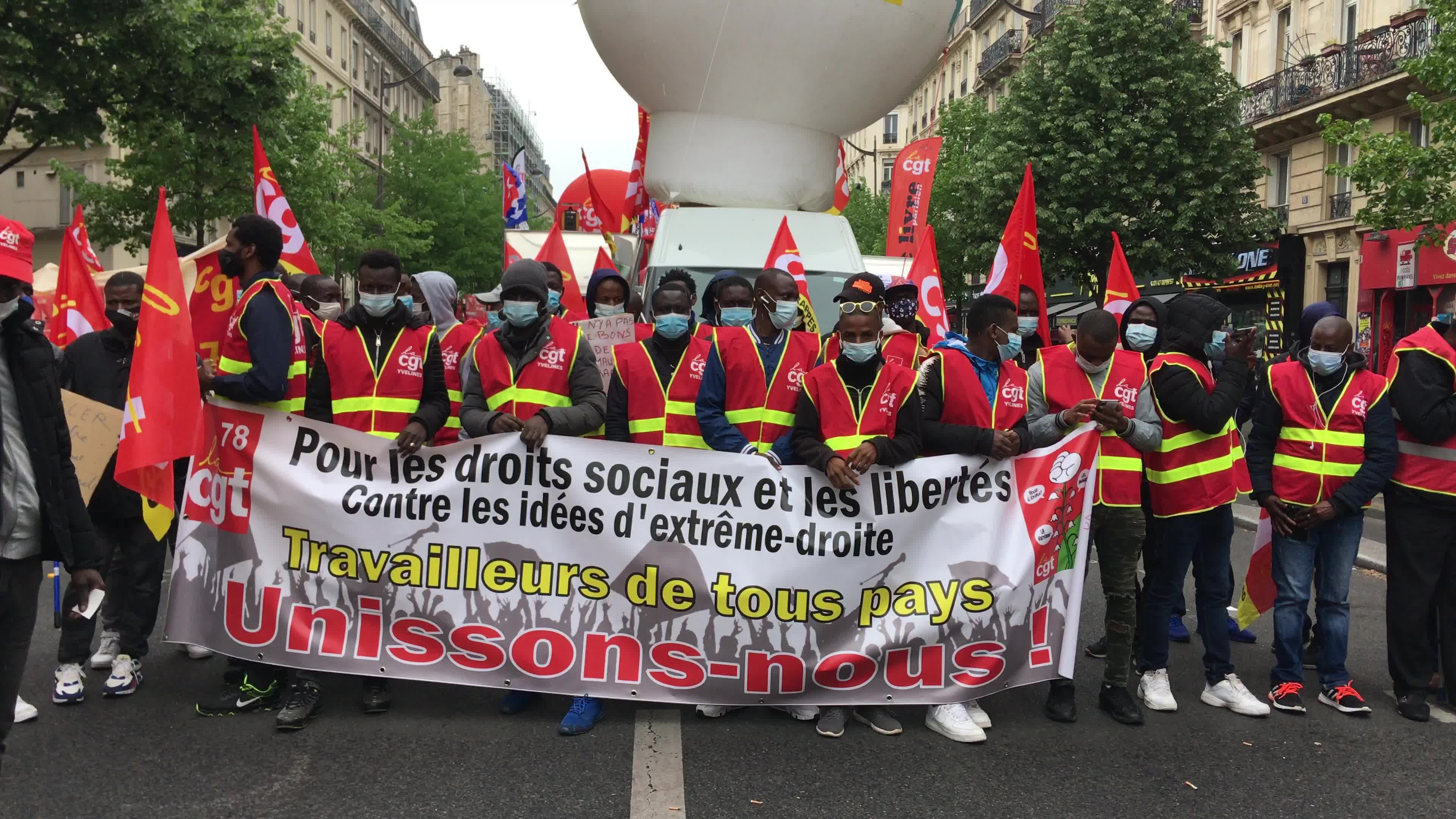Protesters clash in Paris during the May Day