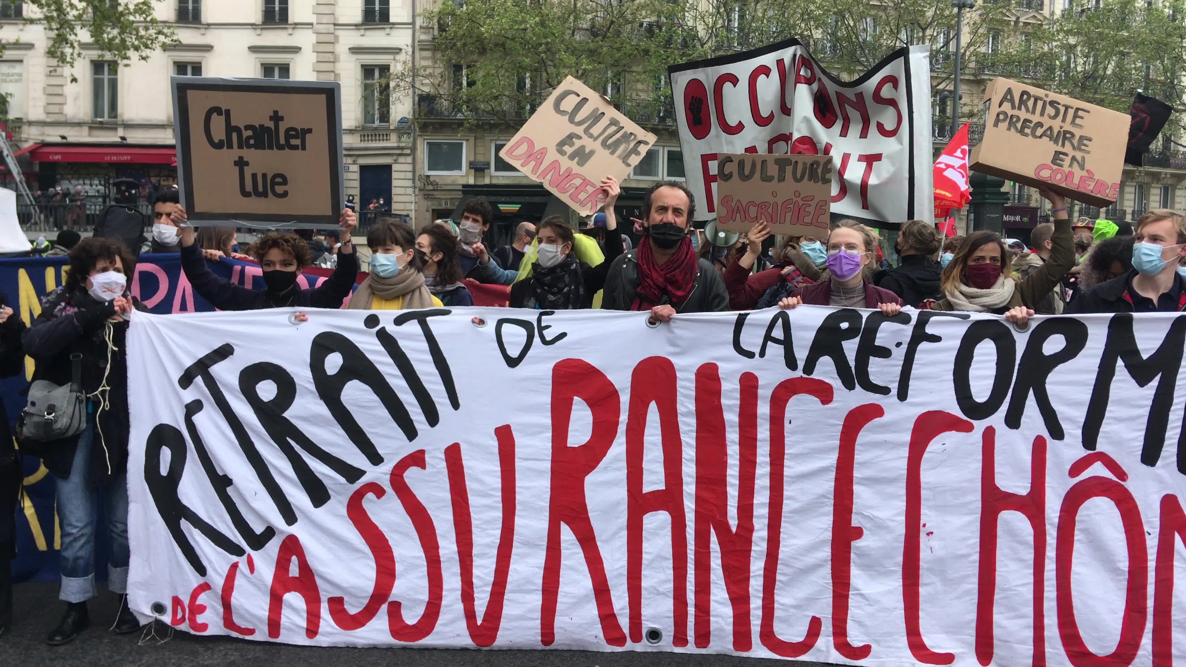 Protesters clash in Paris during the May Day