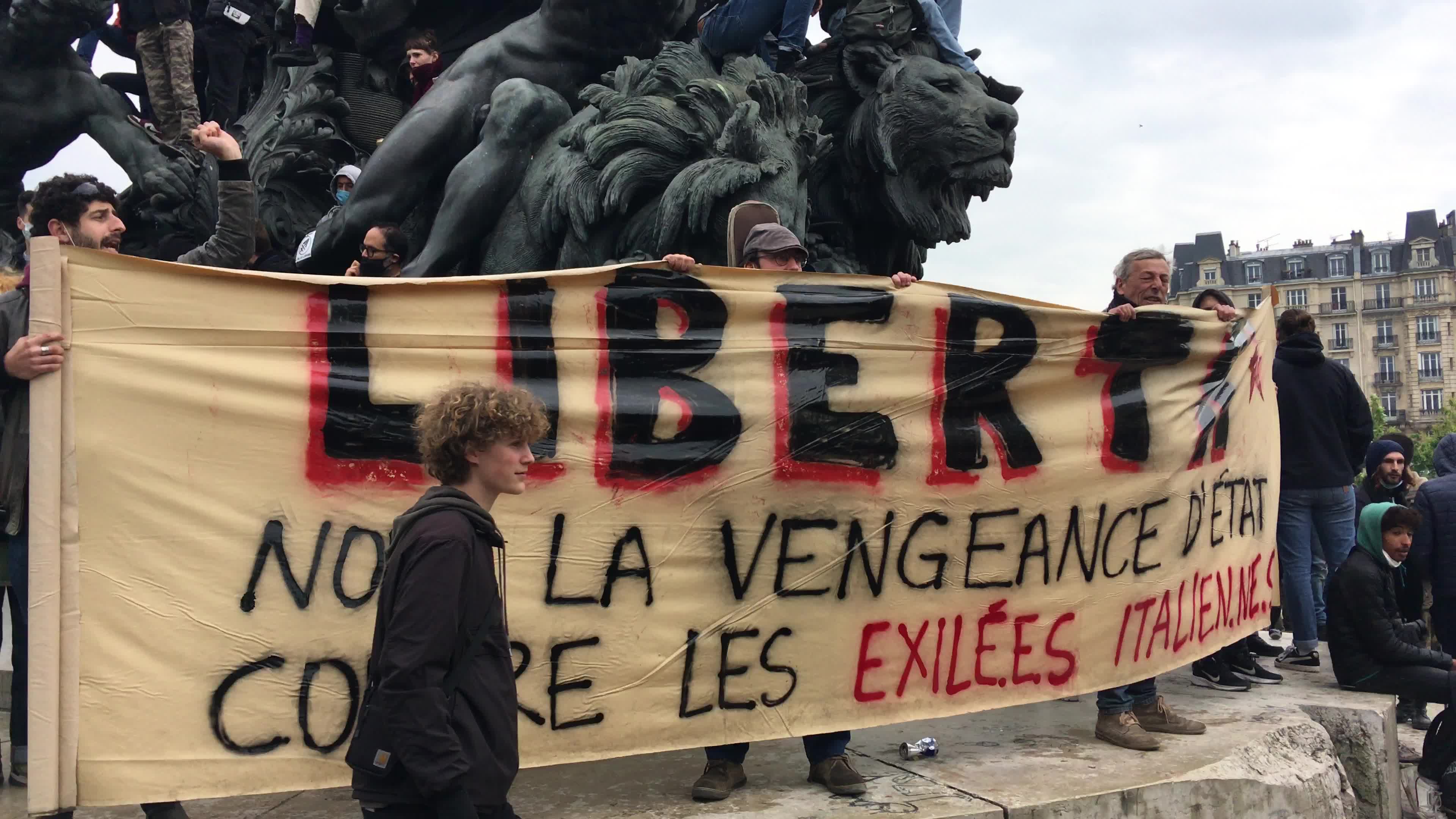 Protesters clash in Paris during the May Day