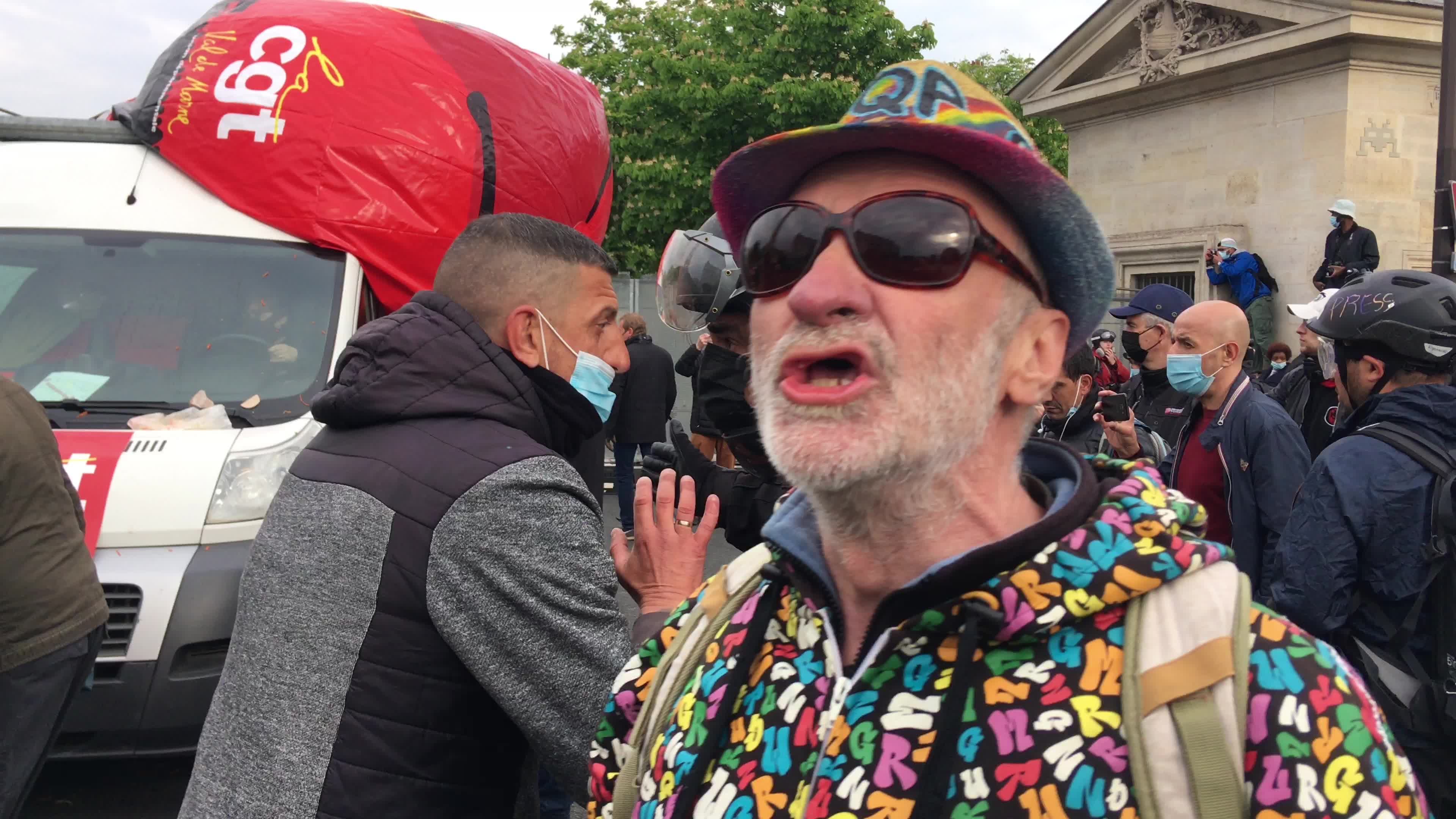 Protesters clash in Paris during the May Day