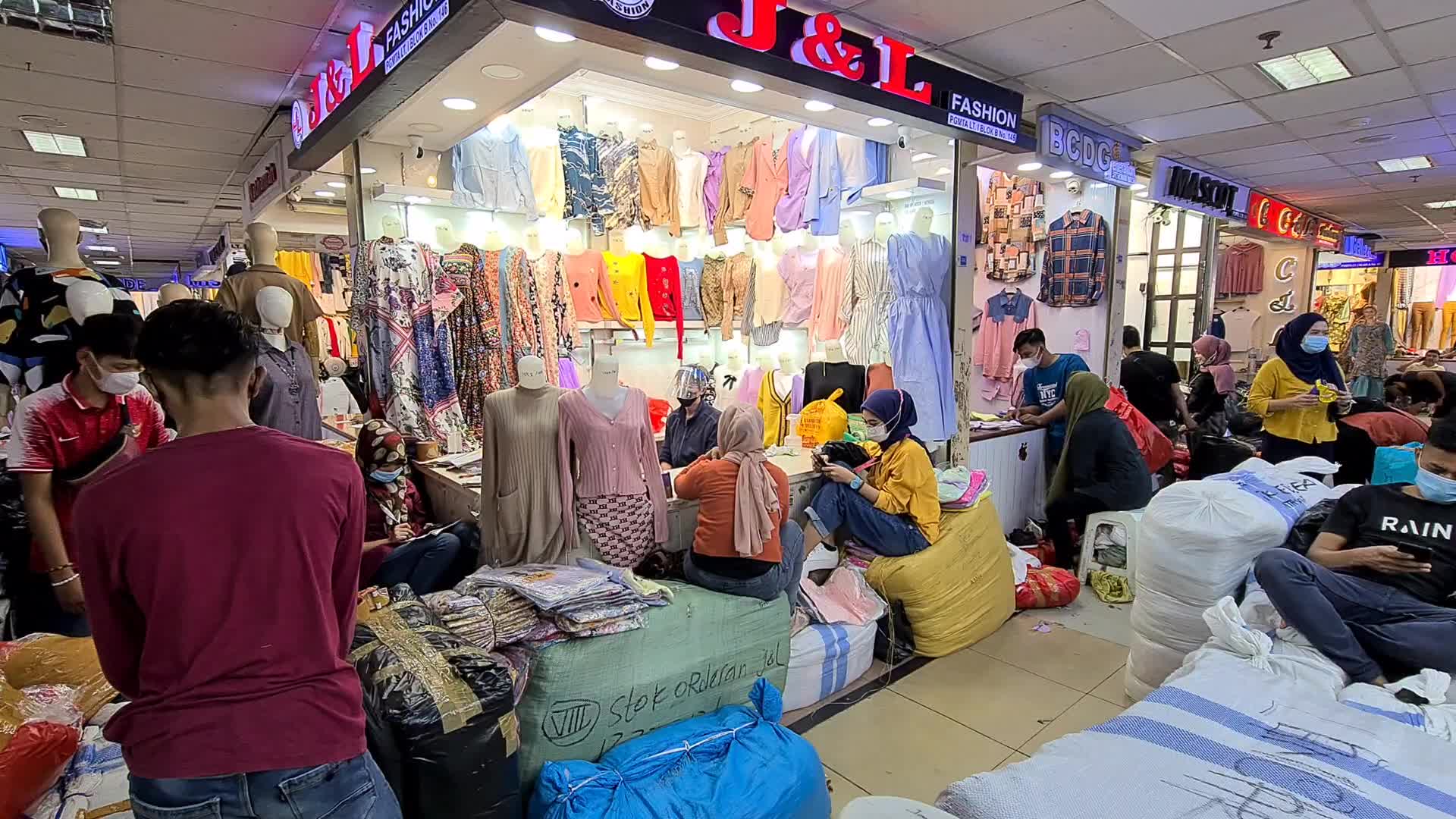 Garment market in Indonesia