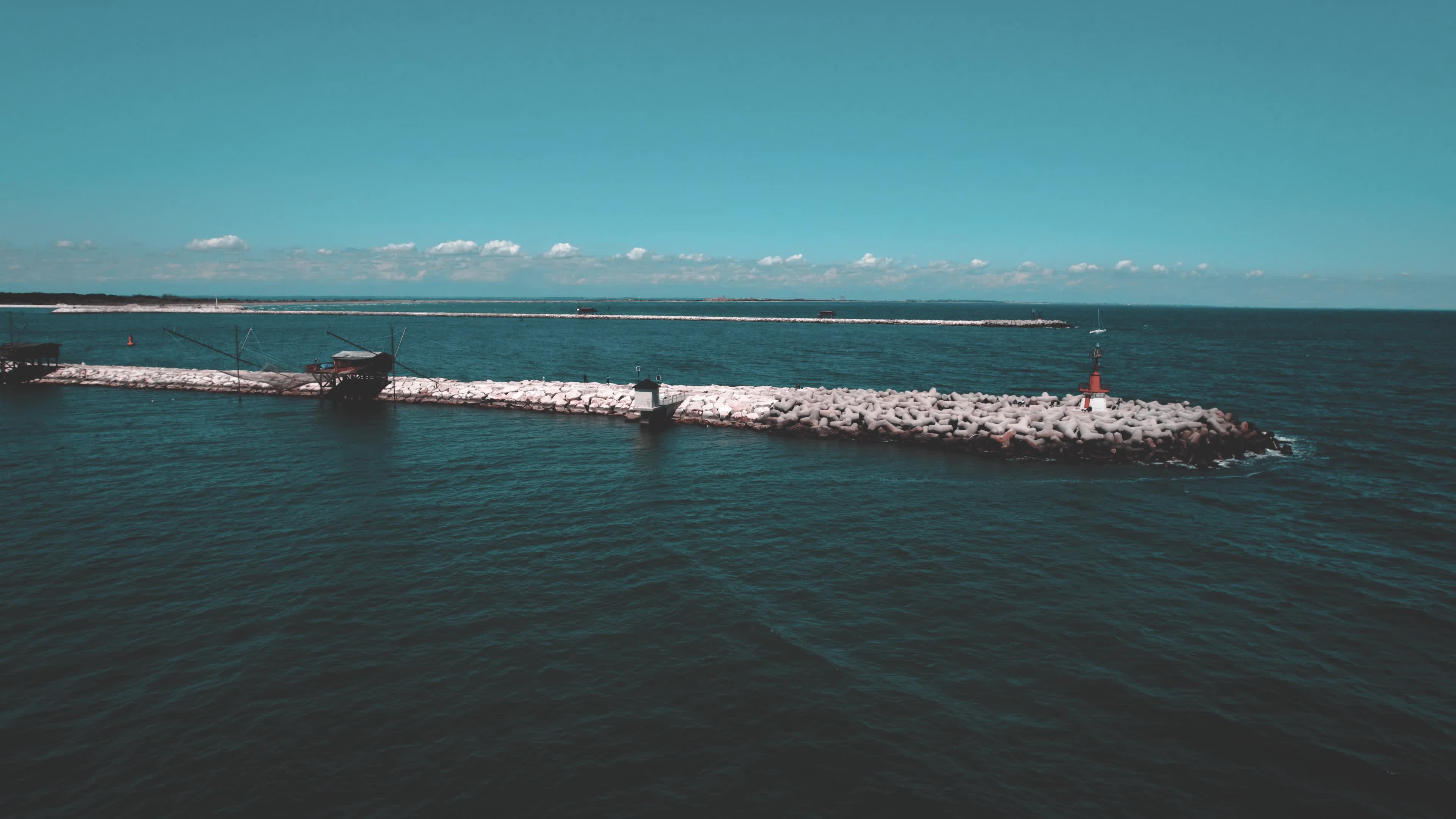 Drone view of Dam of Sottomarina