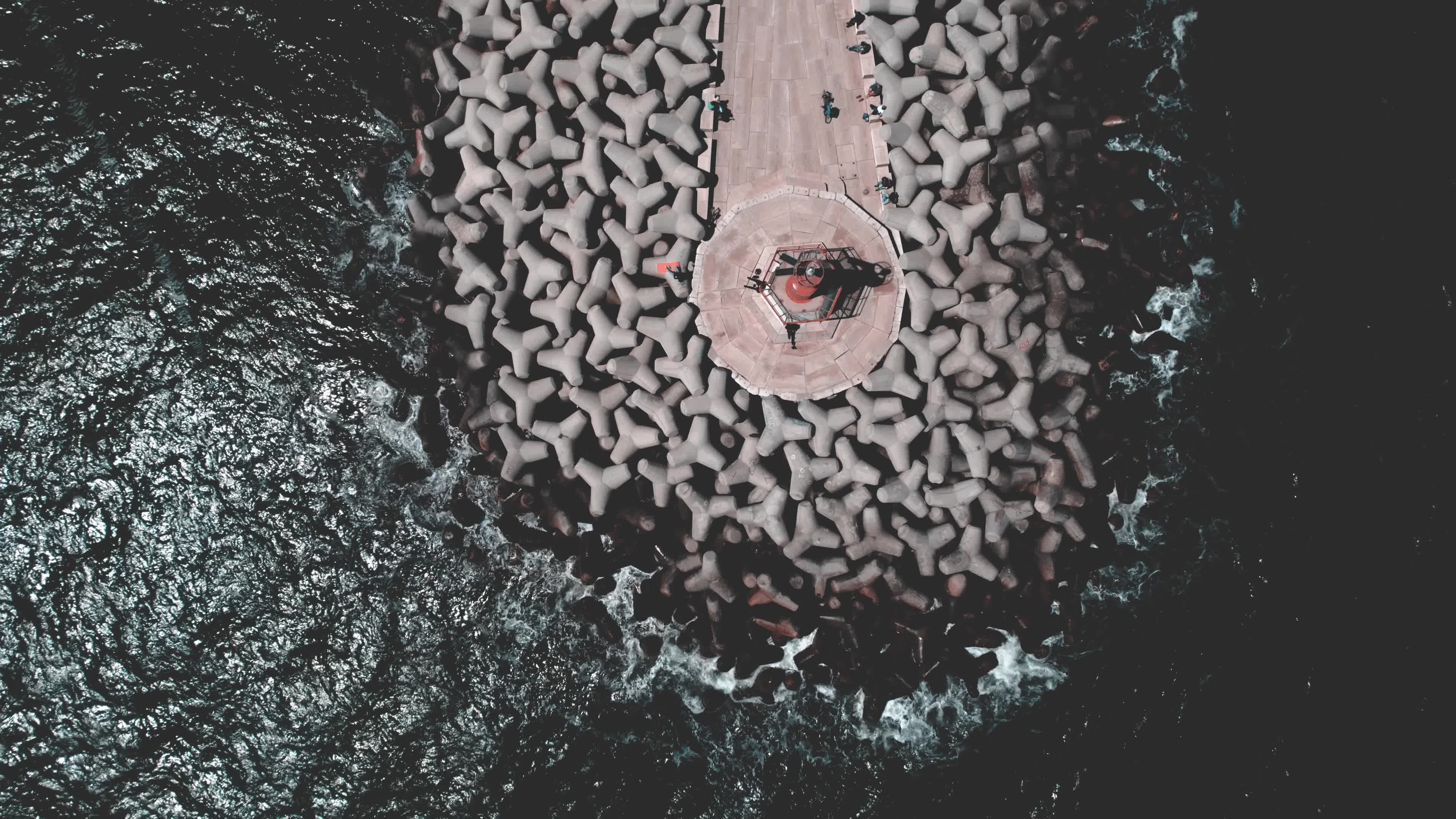 Drone view of Dam of Sottomarina