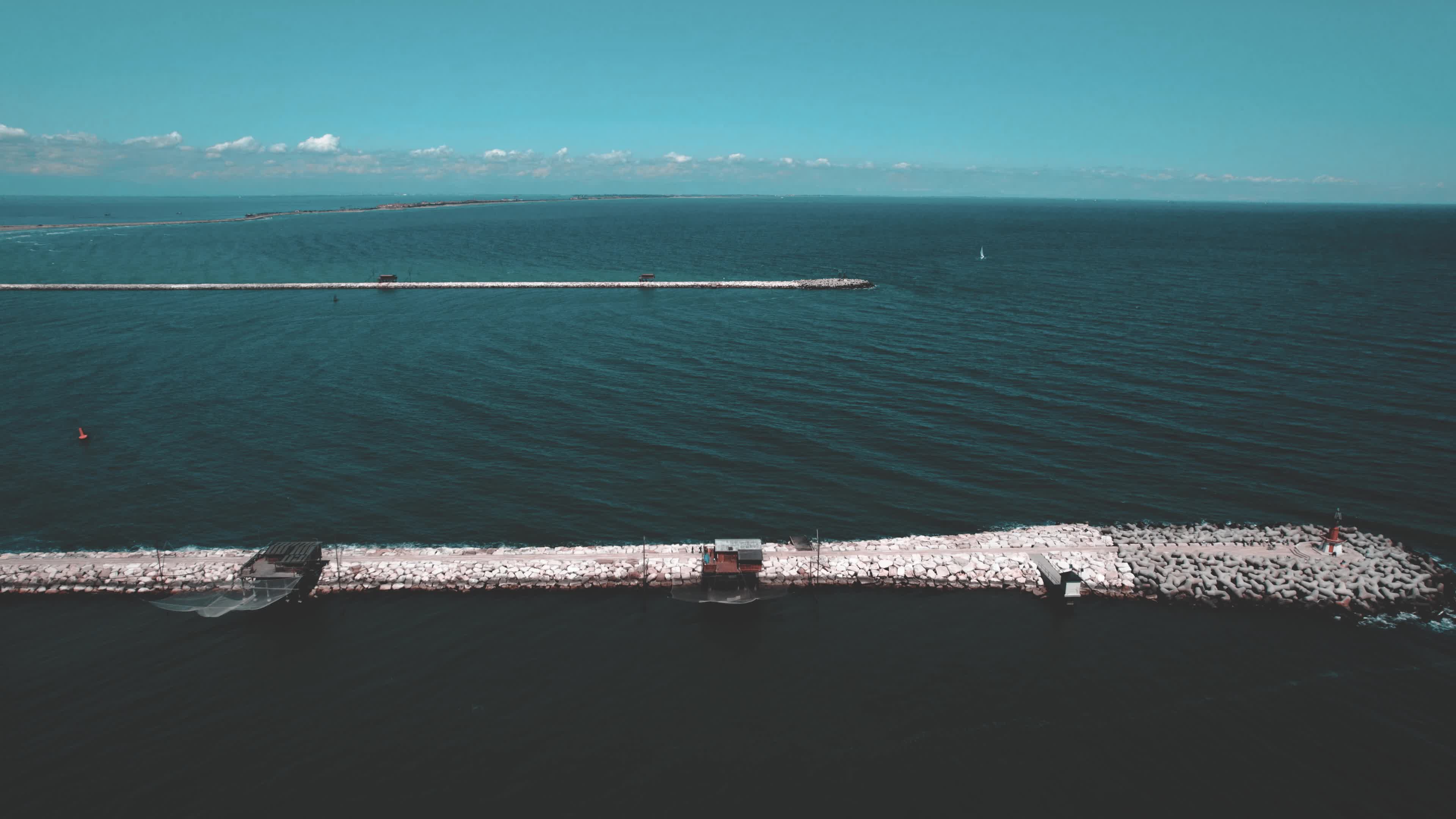 Drone view of Dam of Sottomarina