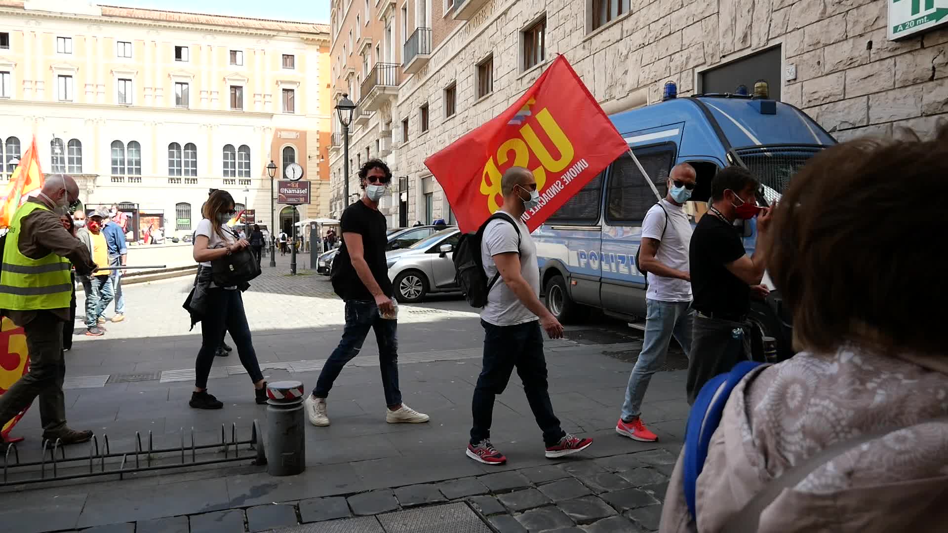 Alitalia workers protest in Rome