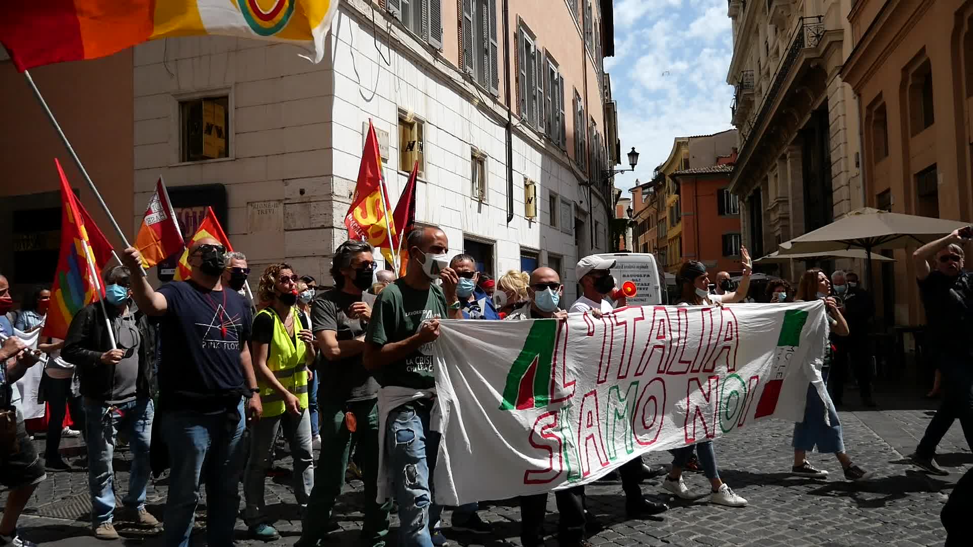 Alitalia workers protest in Rome