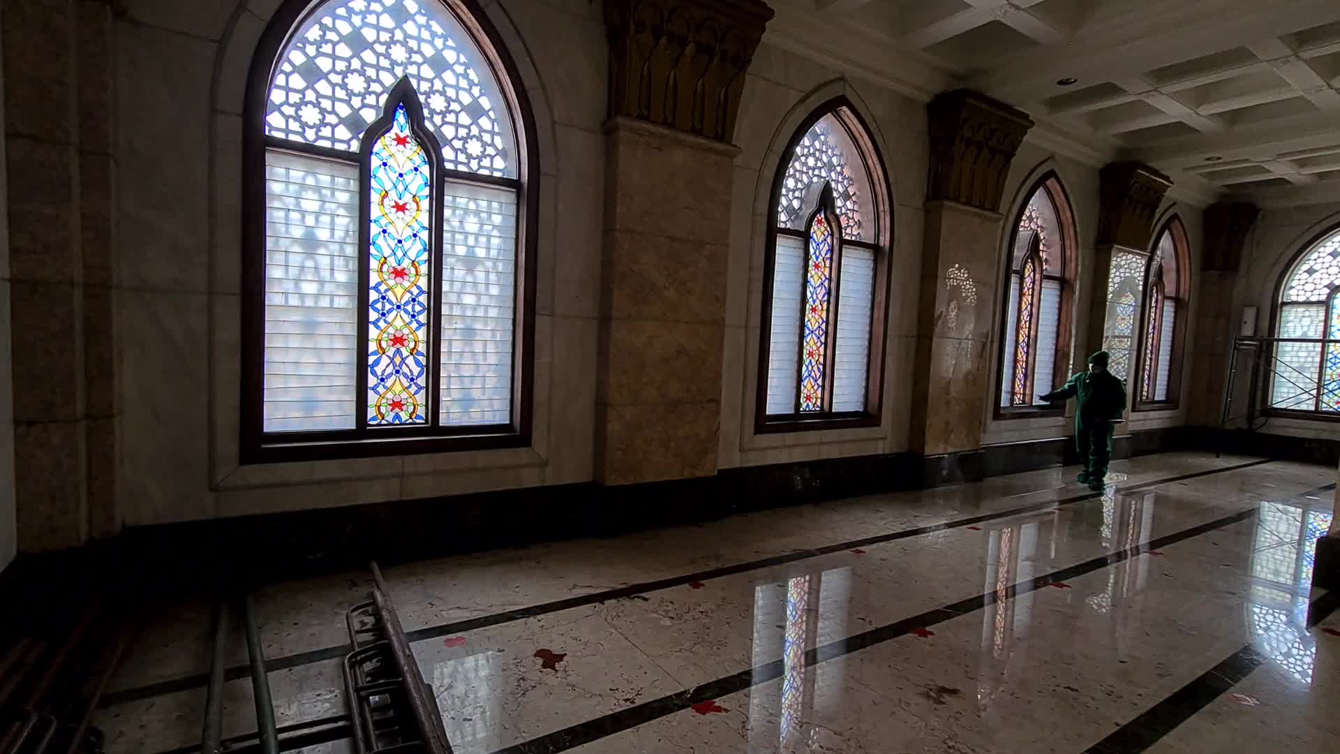 Disinfection of a Mosque ahead Eid al-Fitr in Indonesia