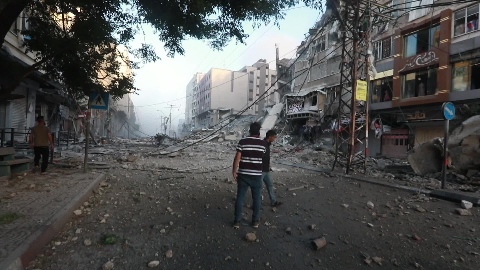 Aftermath of Israeli airstrike in Gaza