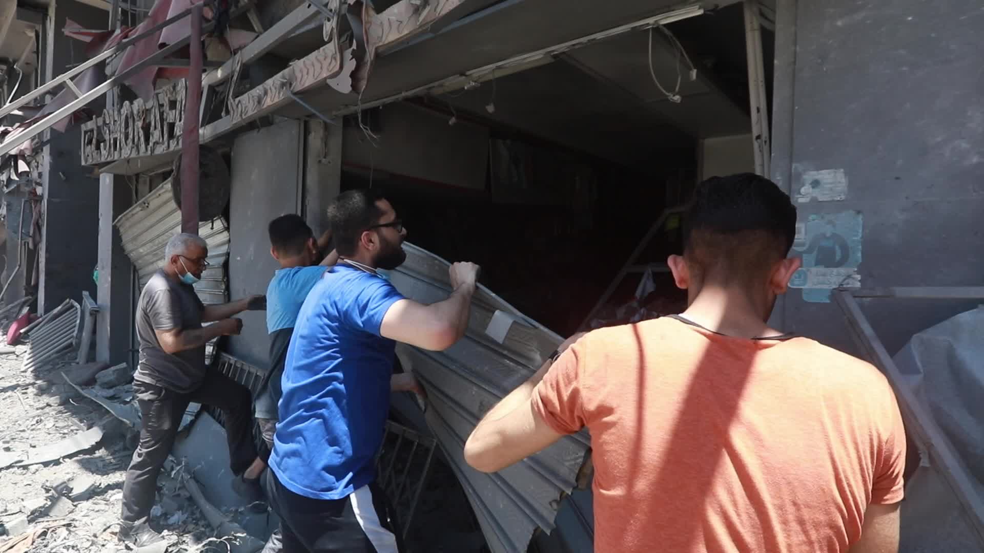 Aftermath of Israeli airstrike in Gaza