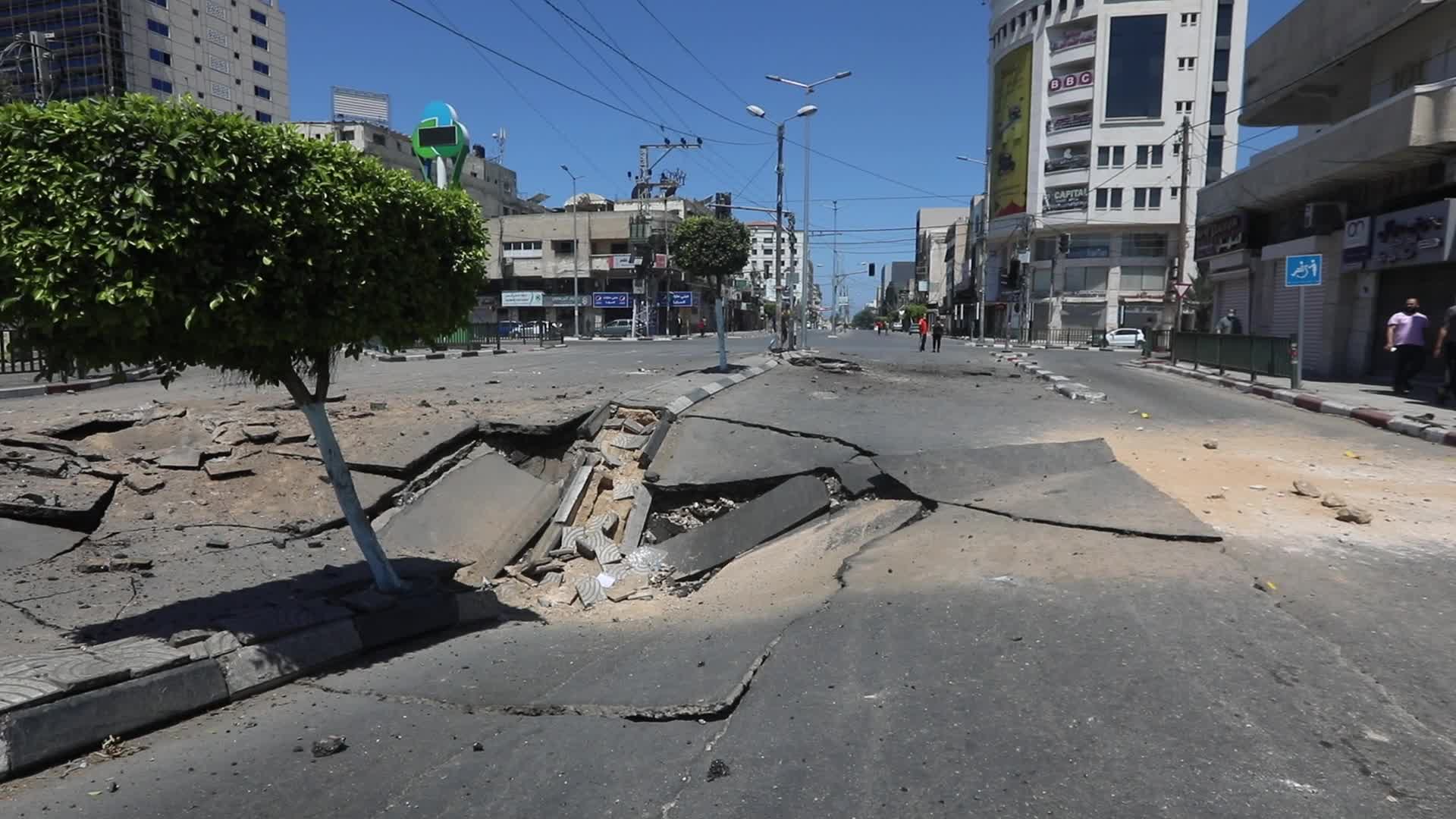 Aftermath of Israeli airstrike in Gaza