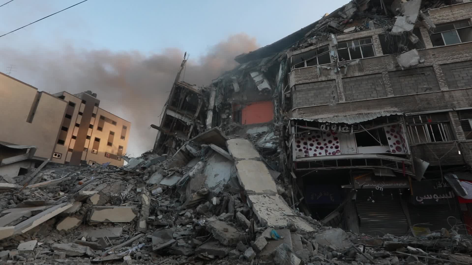 Aftermath of Israeli airstrike in Gaza