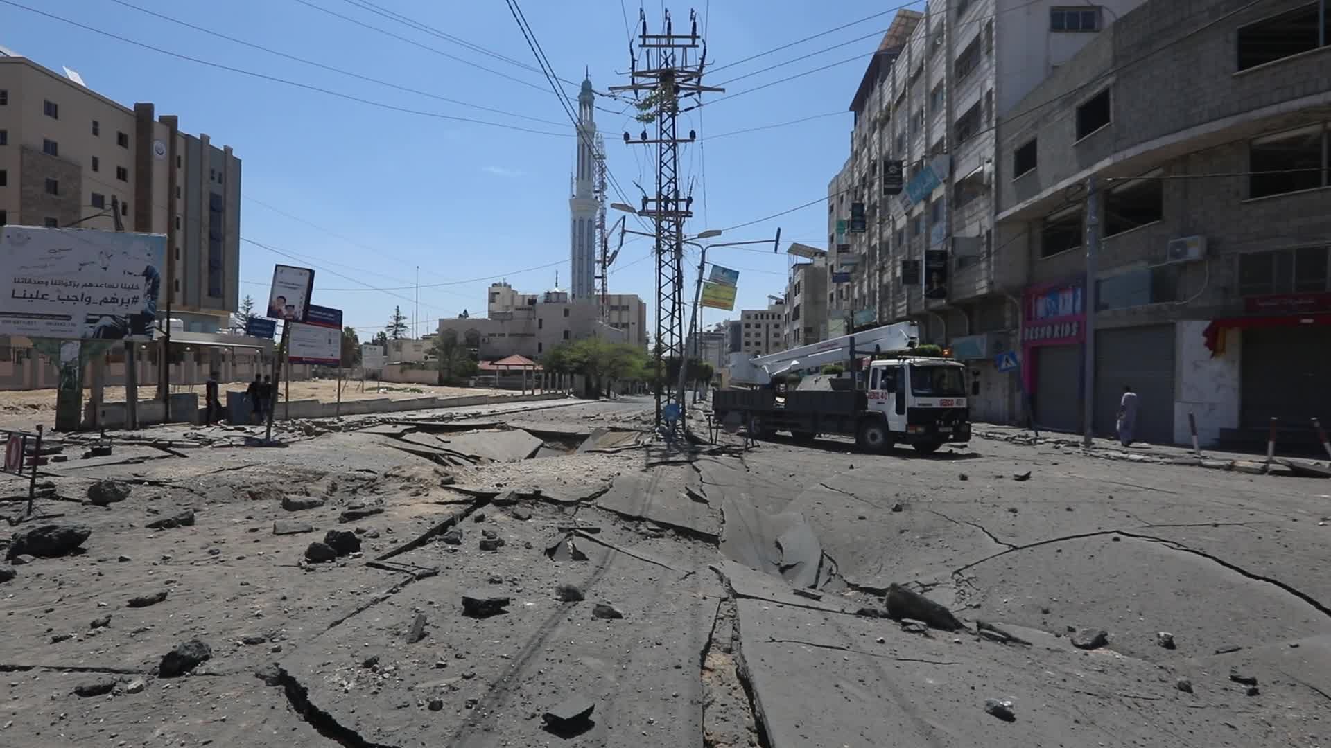 Aftermath of Israeli airstrike in Gaza