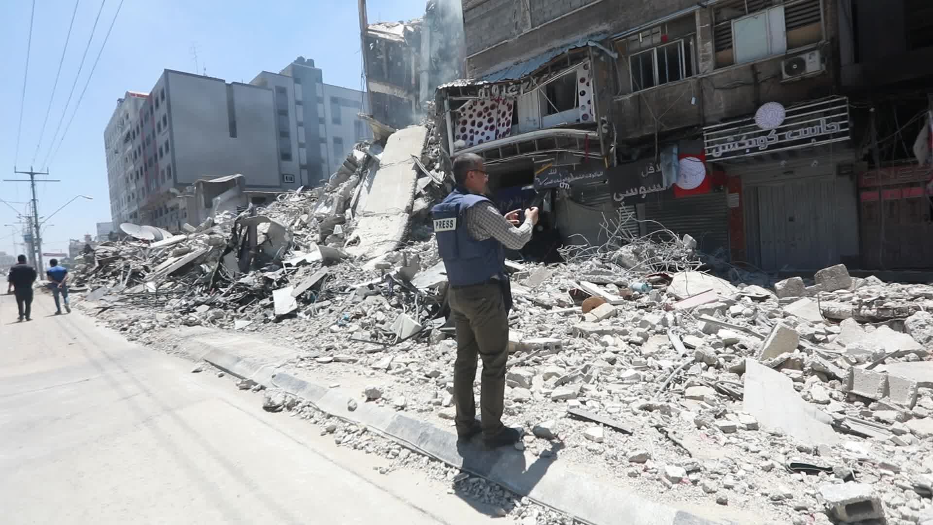 Aftermath of Israeli airstrike in Gaza