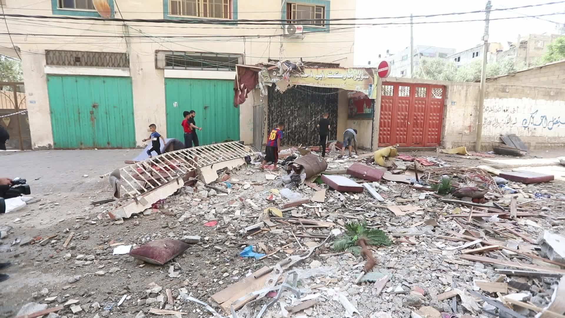 Aftermath of Israeli airstrike in Gaza