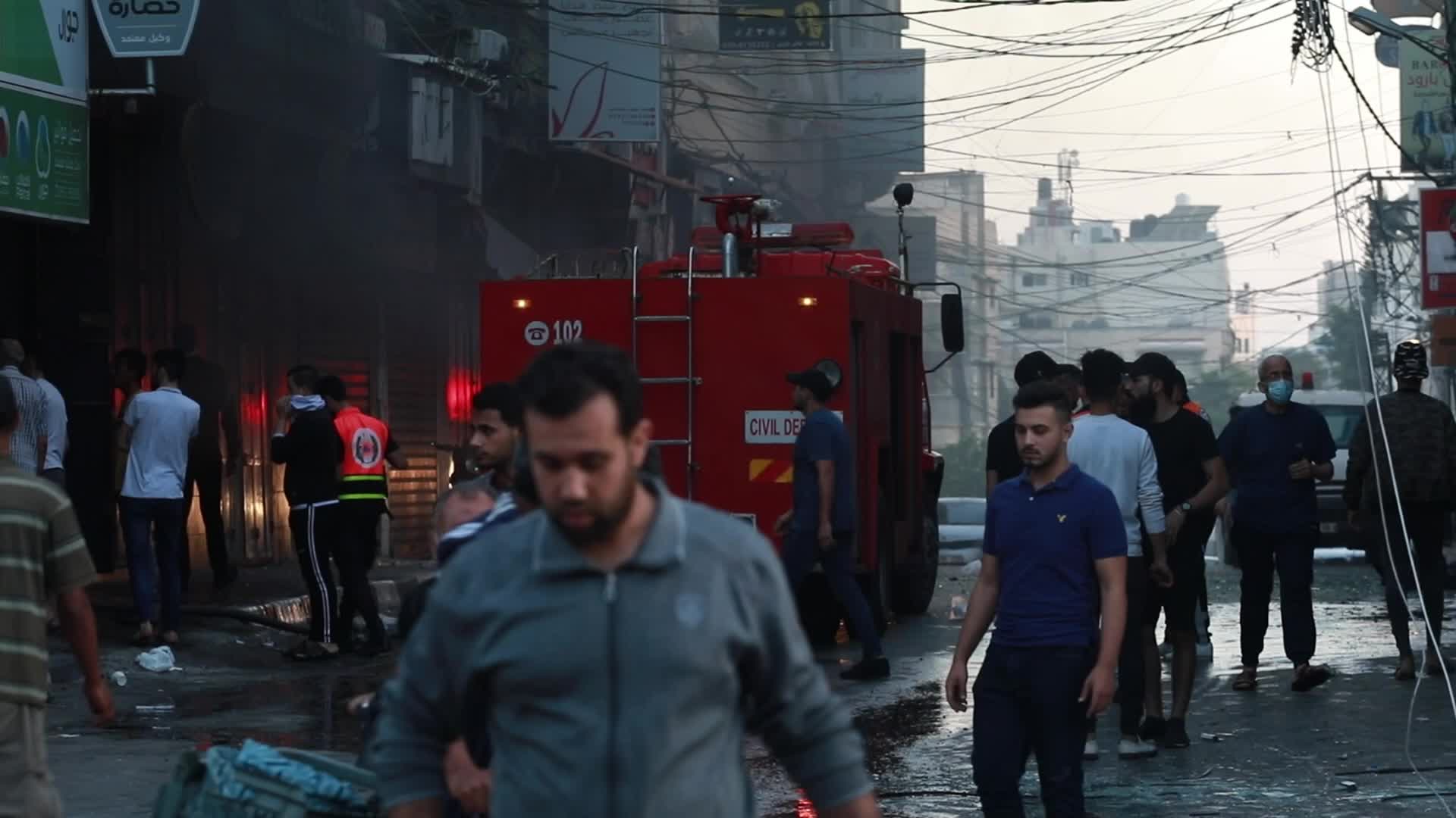 Aftermath of Israeli airstrike in Gaza