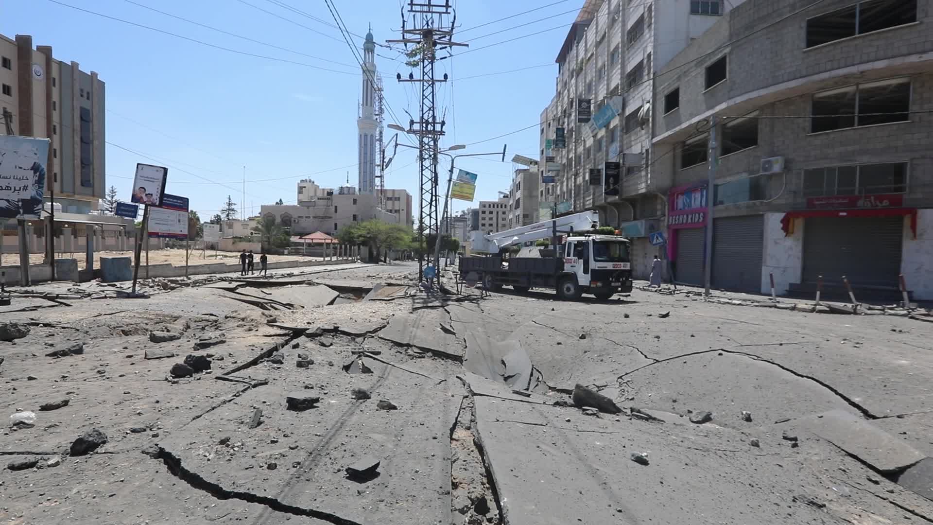 Aftermath of Israeli airstrike in Gaza