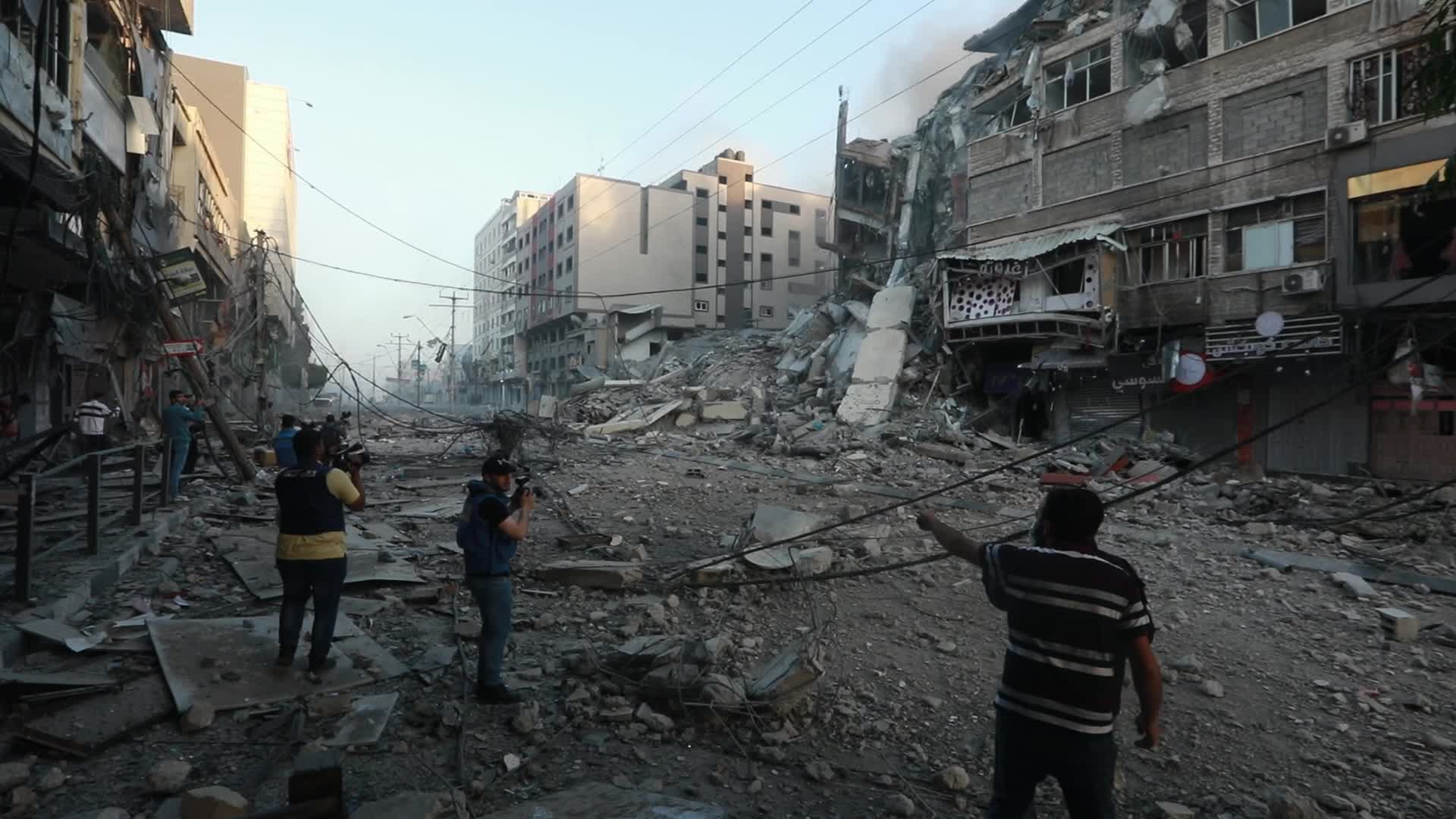 Aftermath of Israeli airstrike in Gaza