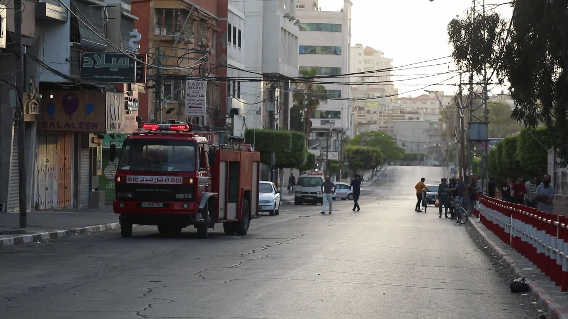 Al-Sharouk tower collapsed after an Israeli airstrike