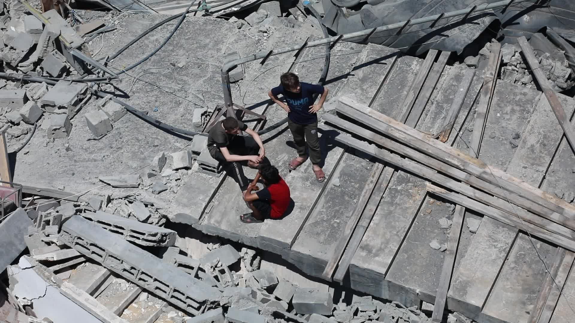 Al-Sharouk tower collapsed after an Israeli airstrike