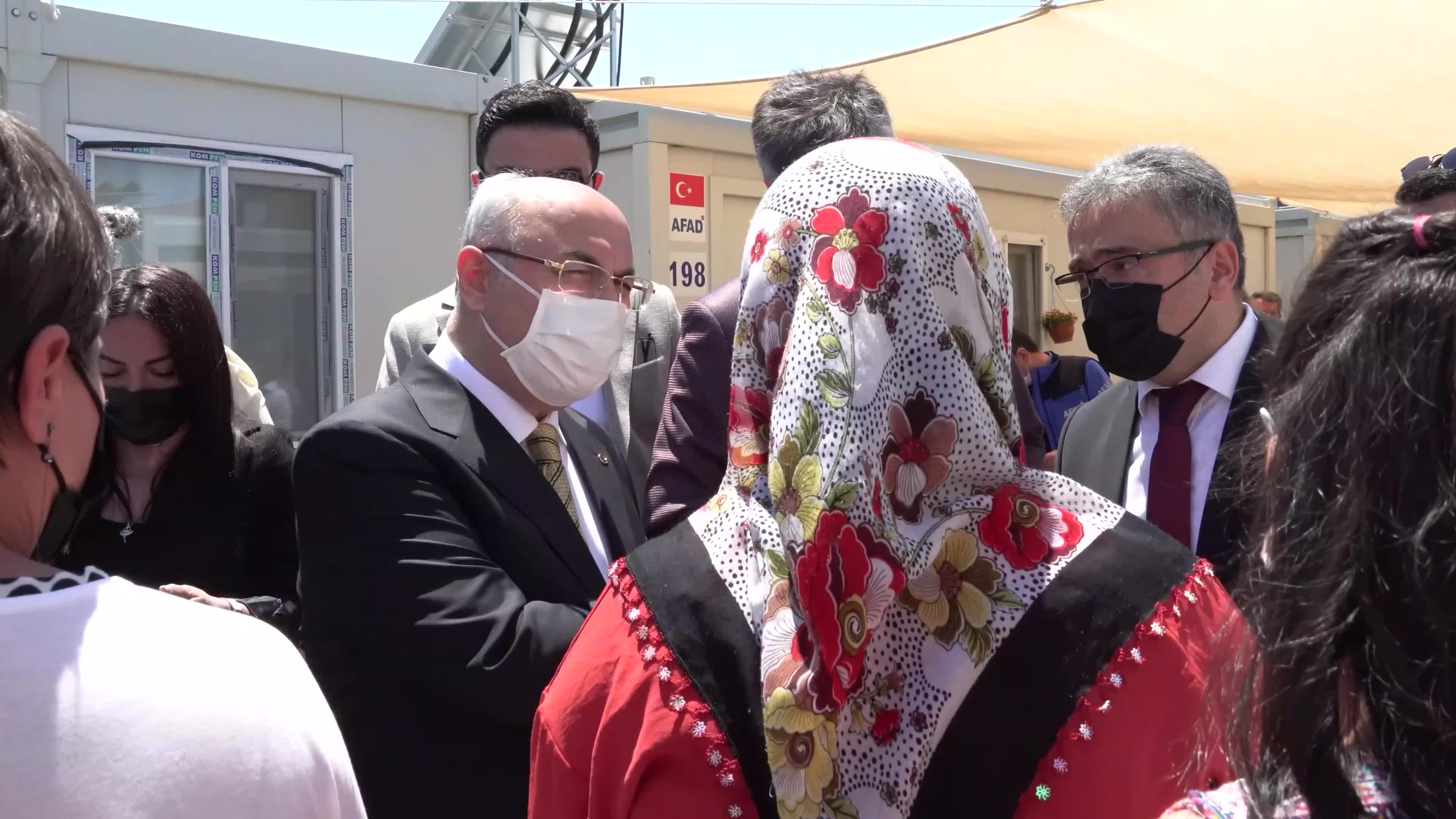 Izmir Governor Yavuz Selim Köşger has visited the earthquake victims in the container city for  Ramadan Feast Celebration