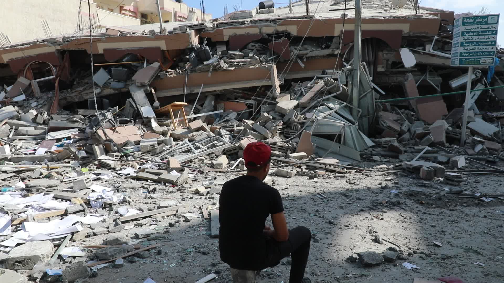 Aftermath of Israeli airstrike in Gaza