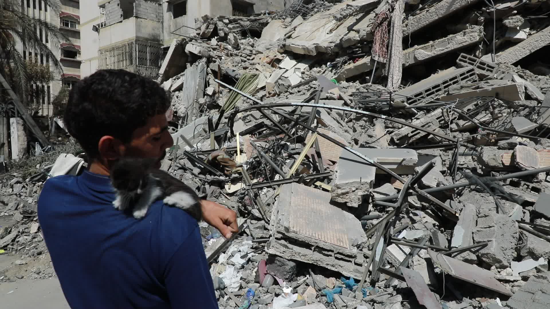 Aftermath of Israeli airstrike in Gaza