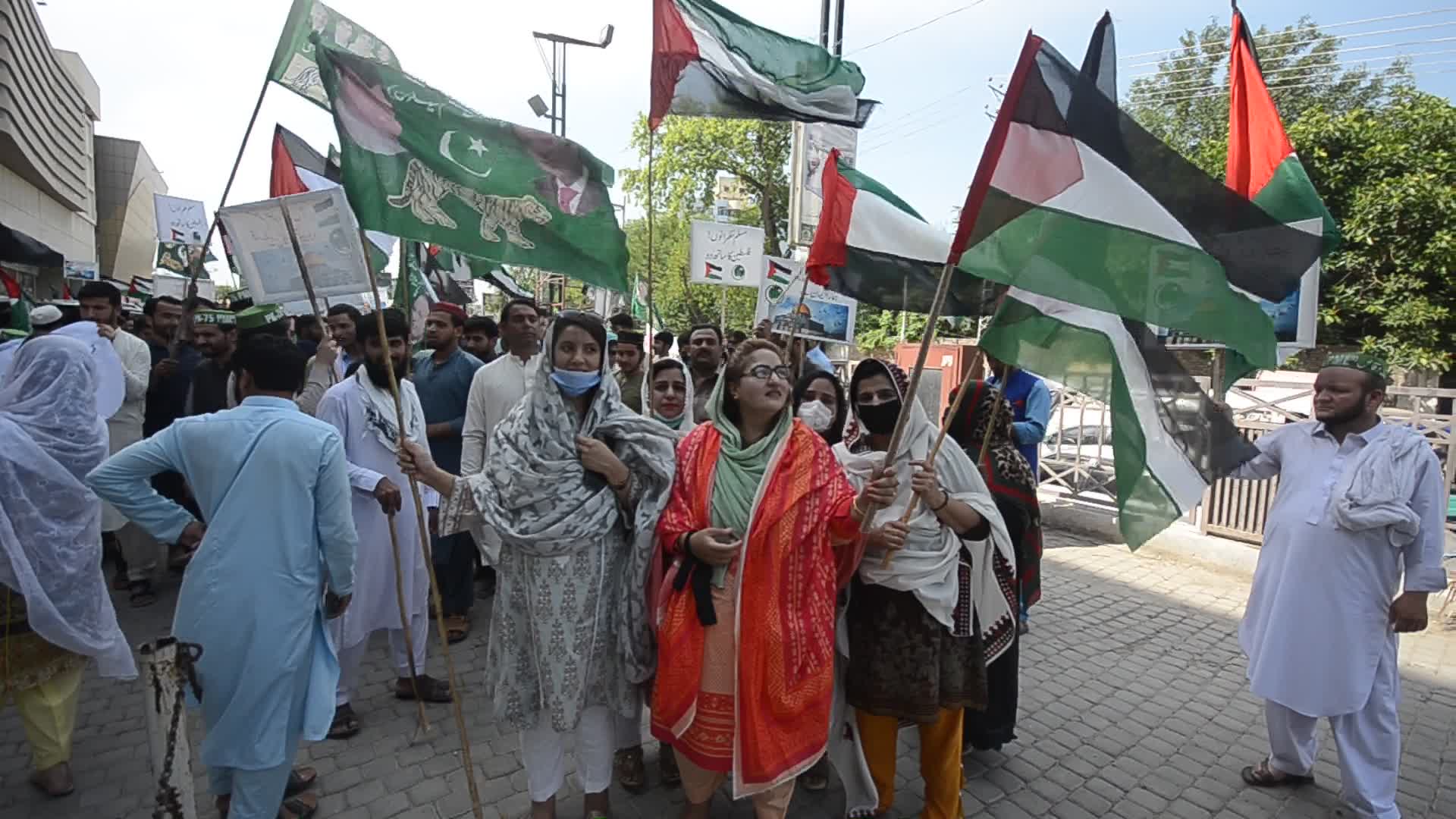 Demonstration in support of Palestine, in Peshawar, Pakistan