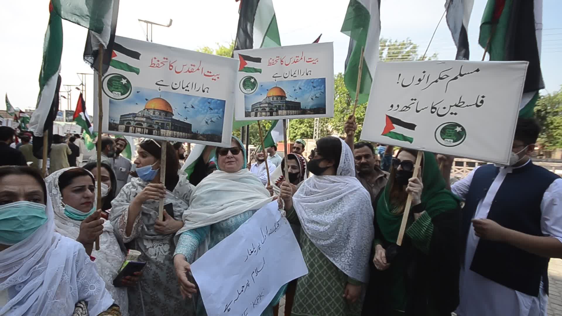 Demonstration in support of Palestine, in Peshawar, Pakistan