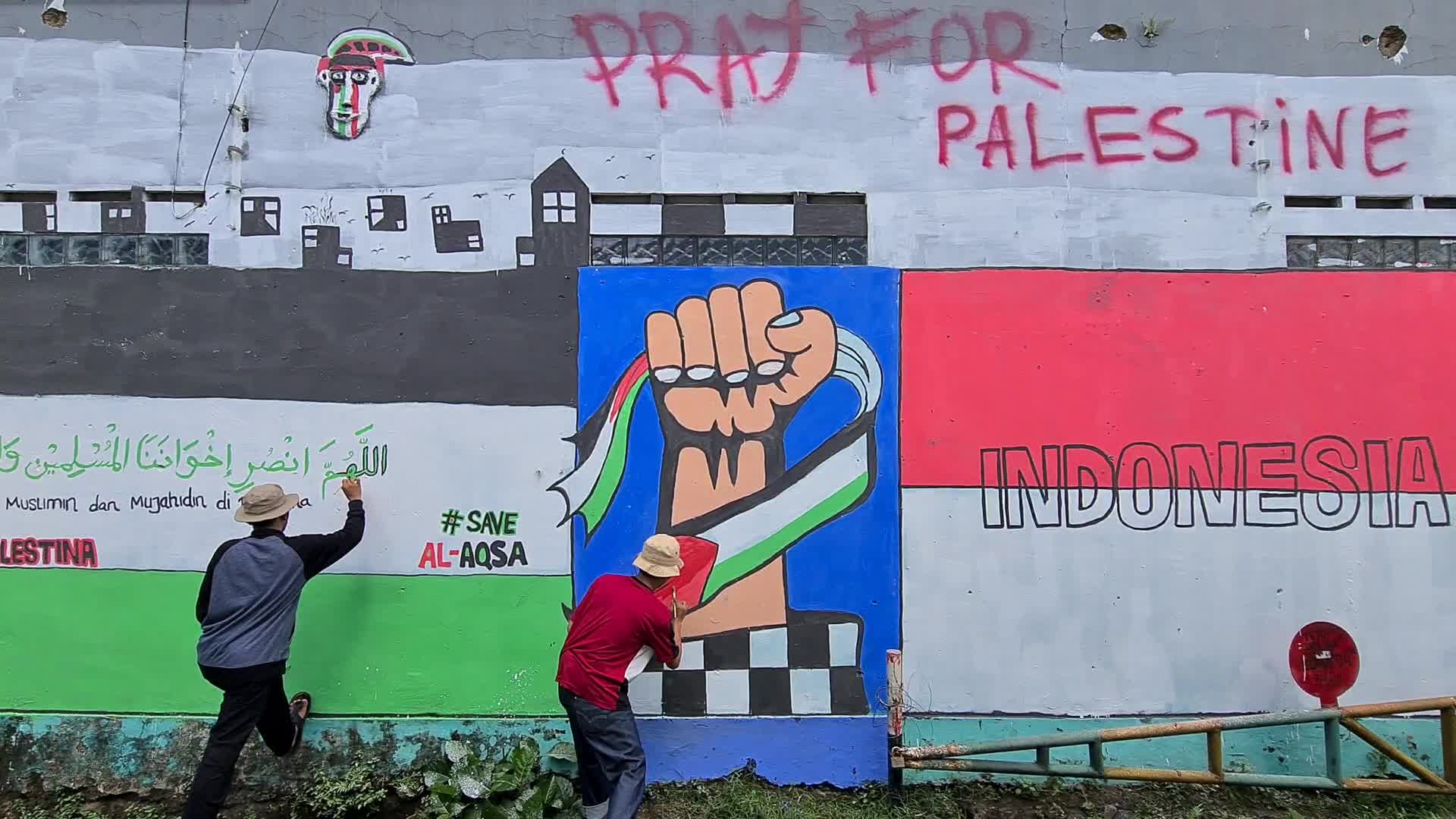 Mural of Palestine in Indonesia