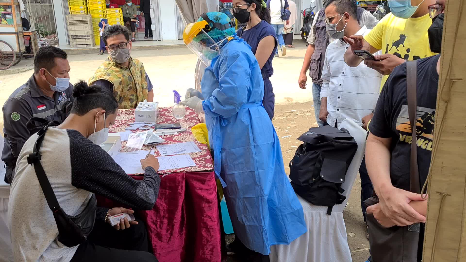Coronavirus swab test in Pamulang, Indonesia
